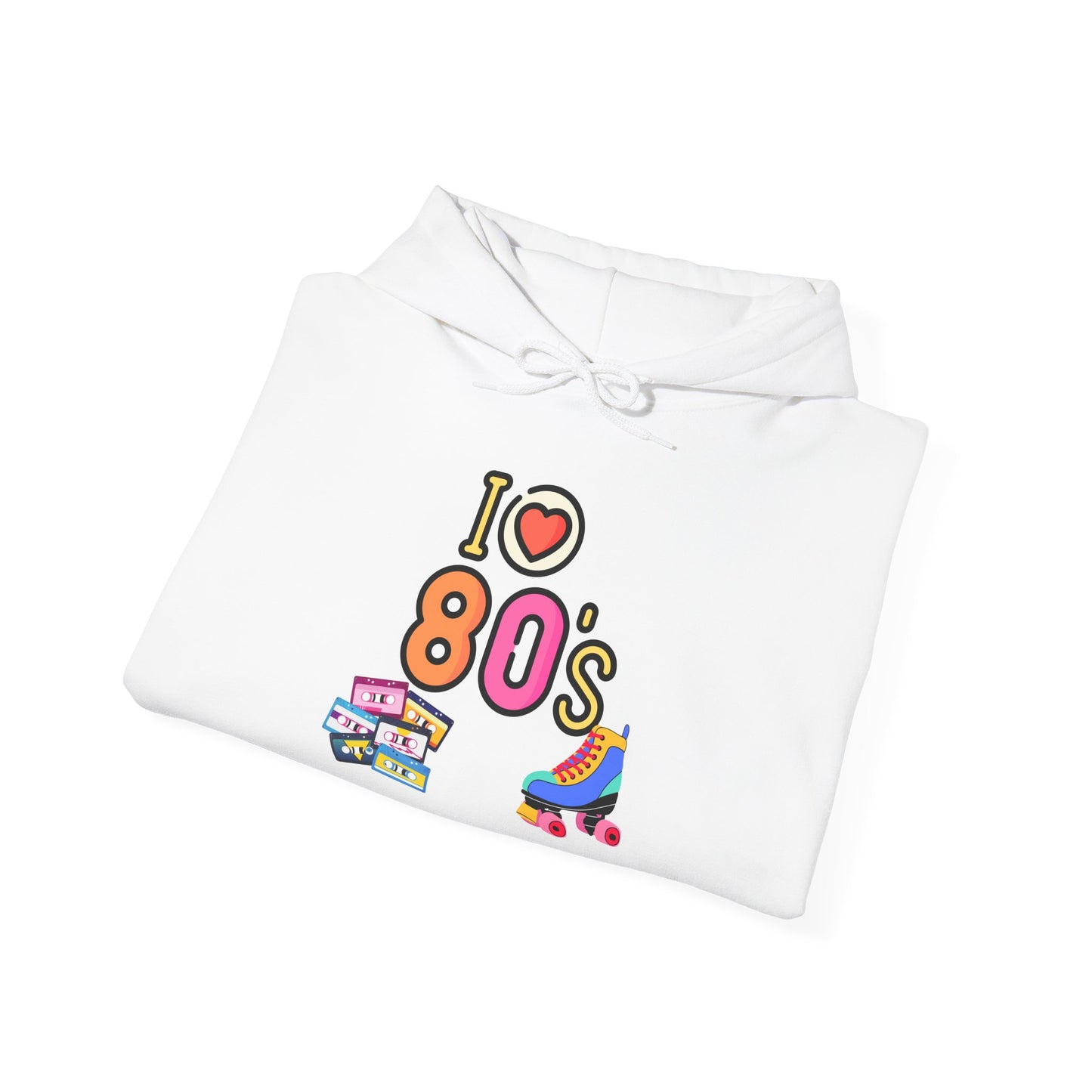 I Love 80s Roller Skate Hoodie | Retro 80s Neon Graphic
