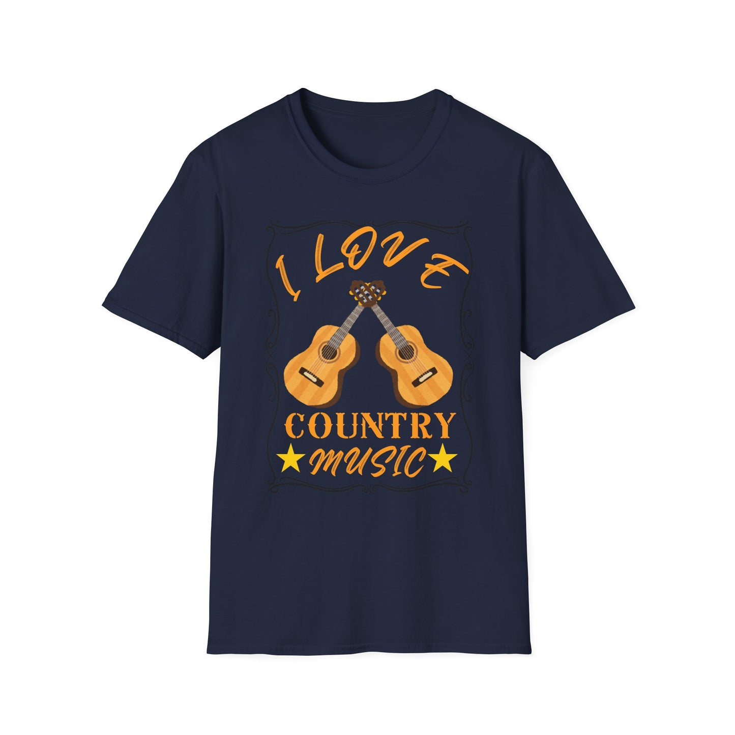I Love Country Music T-Shirt | Acoustic Guitar Design