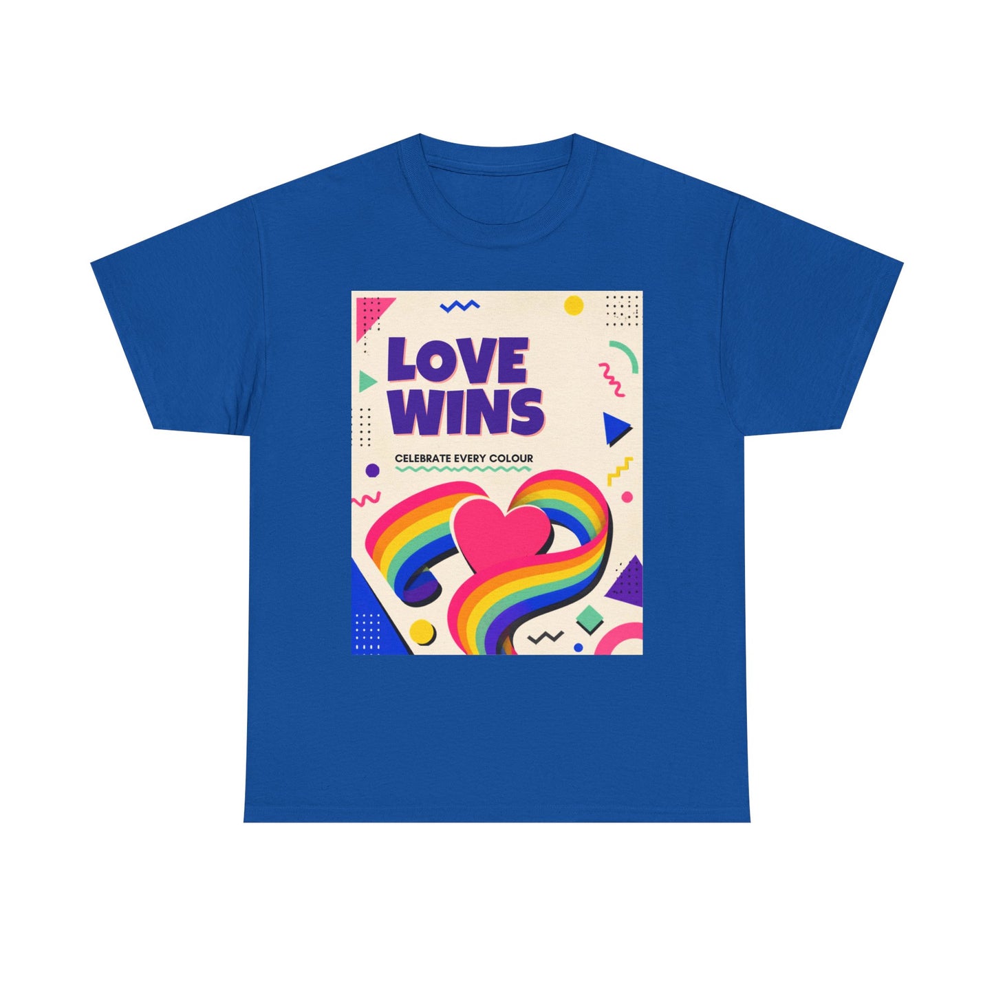 Love Wins rainbow heart T-Shirt | Pride graphic tee, colorful celebration design