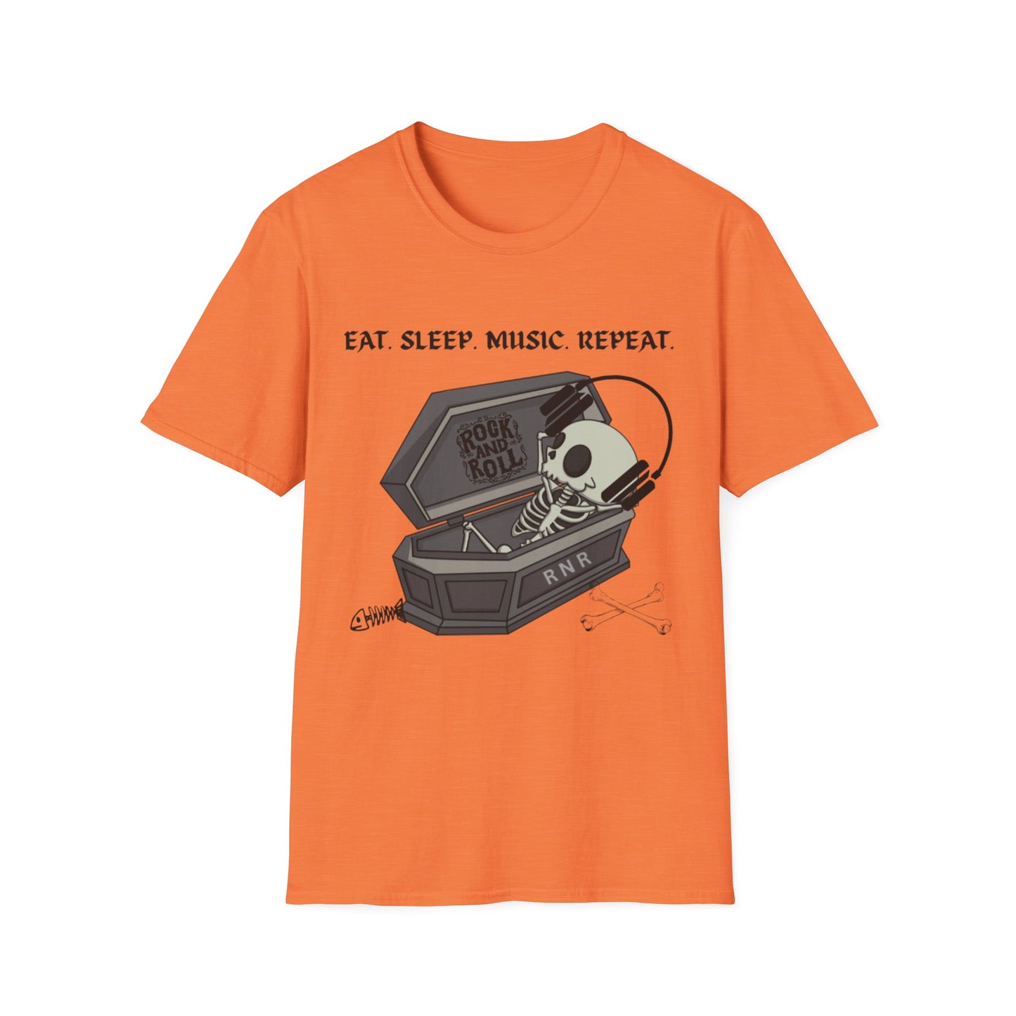 Skeleton Music Vibes Unisex Softstyle T-Shirt | Rock Music Lovers Tee, Concert Shirt, Halloween Apparel, Gift for Musicians