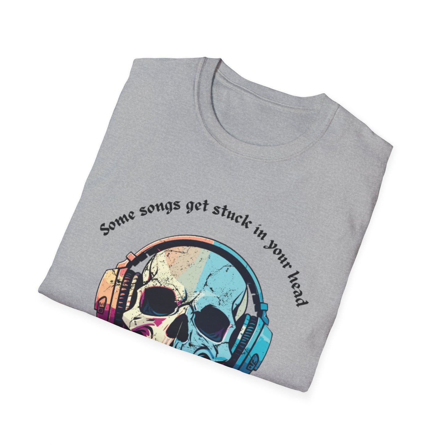 Skull Music T-Shirt - Cool Graphic Tee for Music Lovers, Perfect Gift for Halloween, Birthday, Concerts, Casual Wear, Soft And Comfy