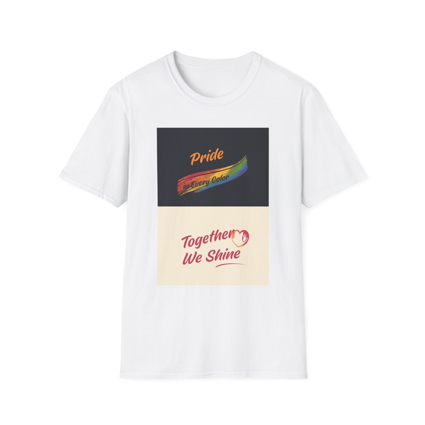 Pride Rainbow Brushstroke Together We Shine T-Shirt | LGBTQ+ Pride Tee
