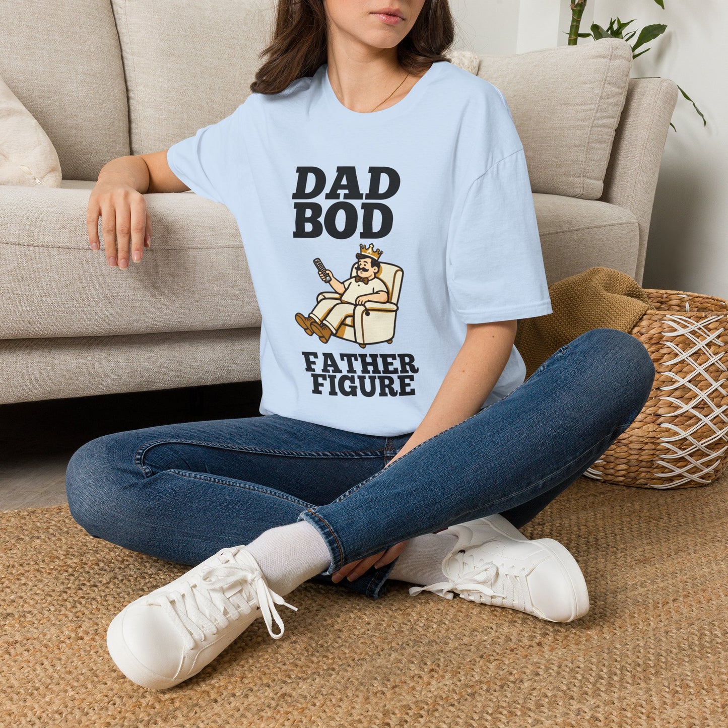 Dad Bod King illustration T-Shirt | Father Figure typography tee