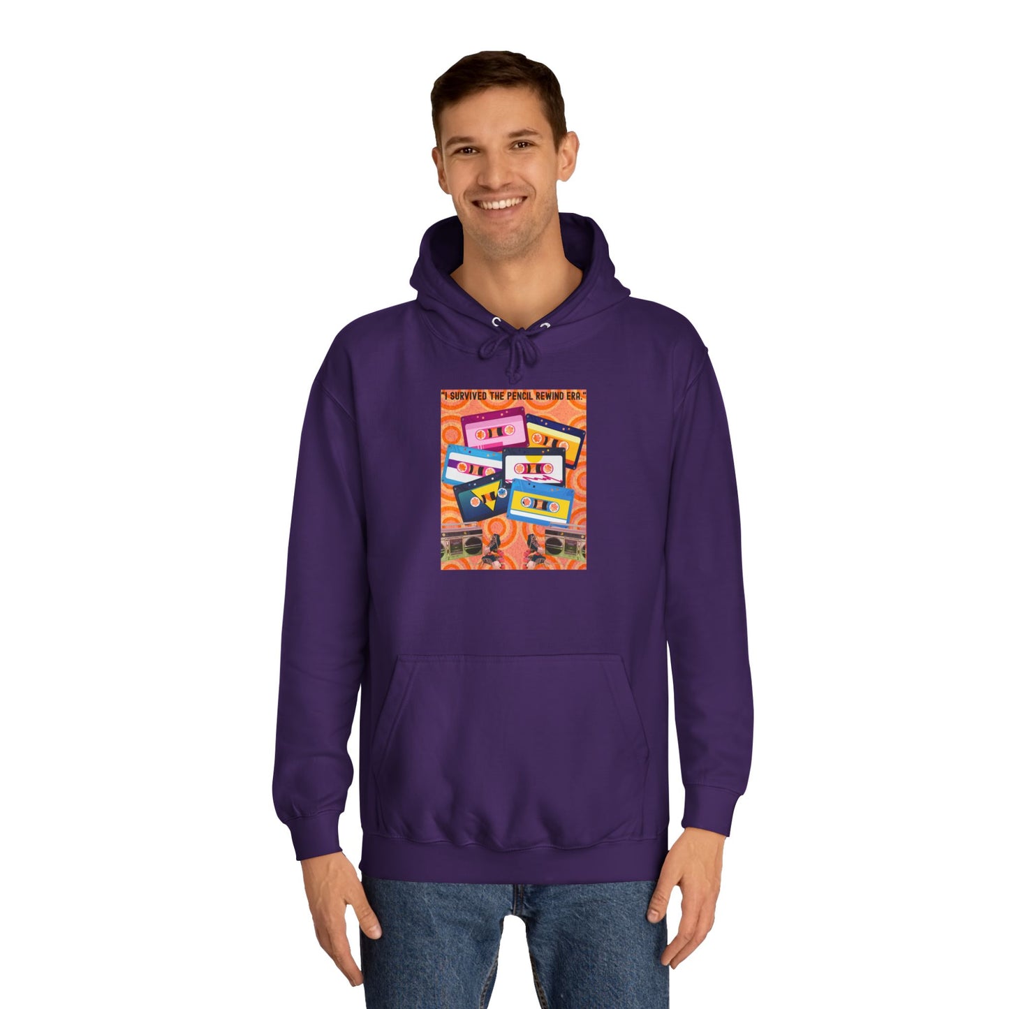 Colorful Retro College Hoodie, Unisex College Sweatshirt, Graphic Hoodie for Students, Cozy Casual Wear, Gift for College Students