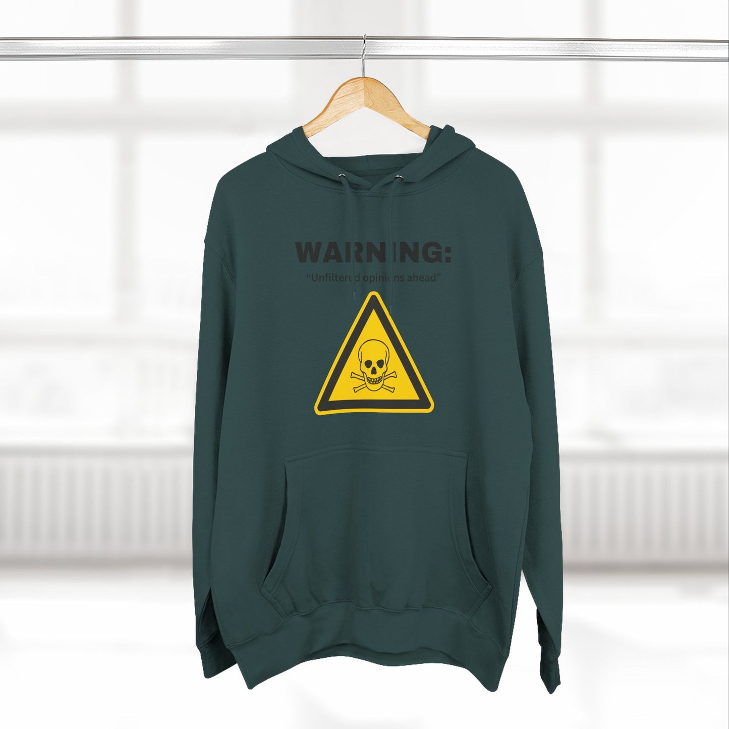 Warning Toxic Chemical Skull Triangle Hoodie | Hazard Symbol Graphic