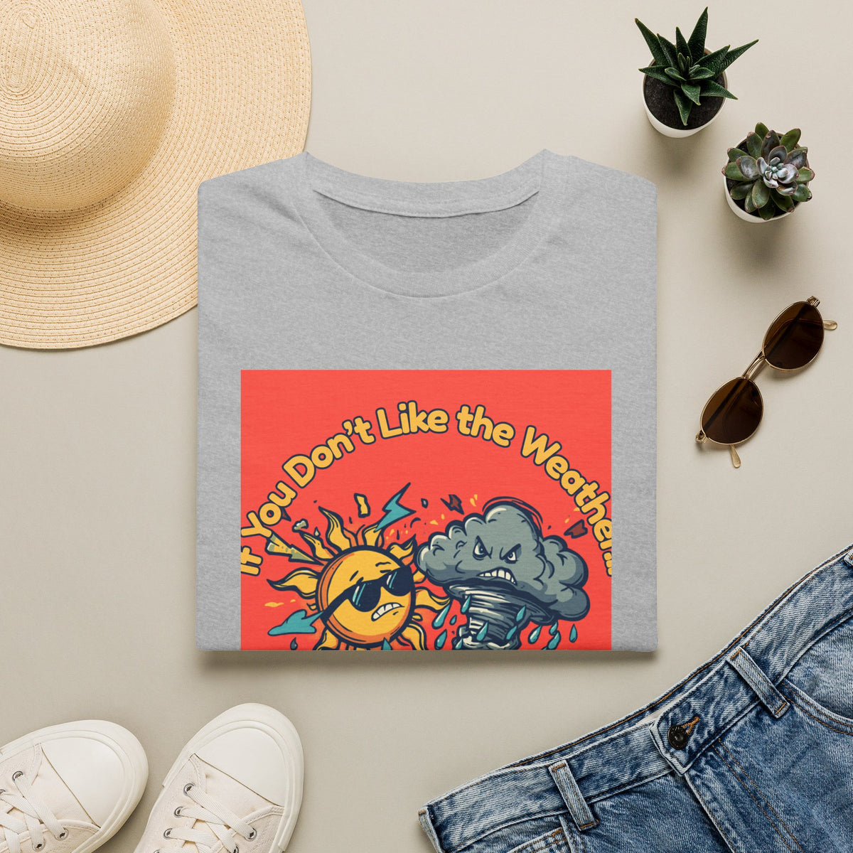 If You Don't Like the Weather T-Shirt, Sun and Storm Cartoon Tee | Weather Humor