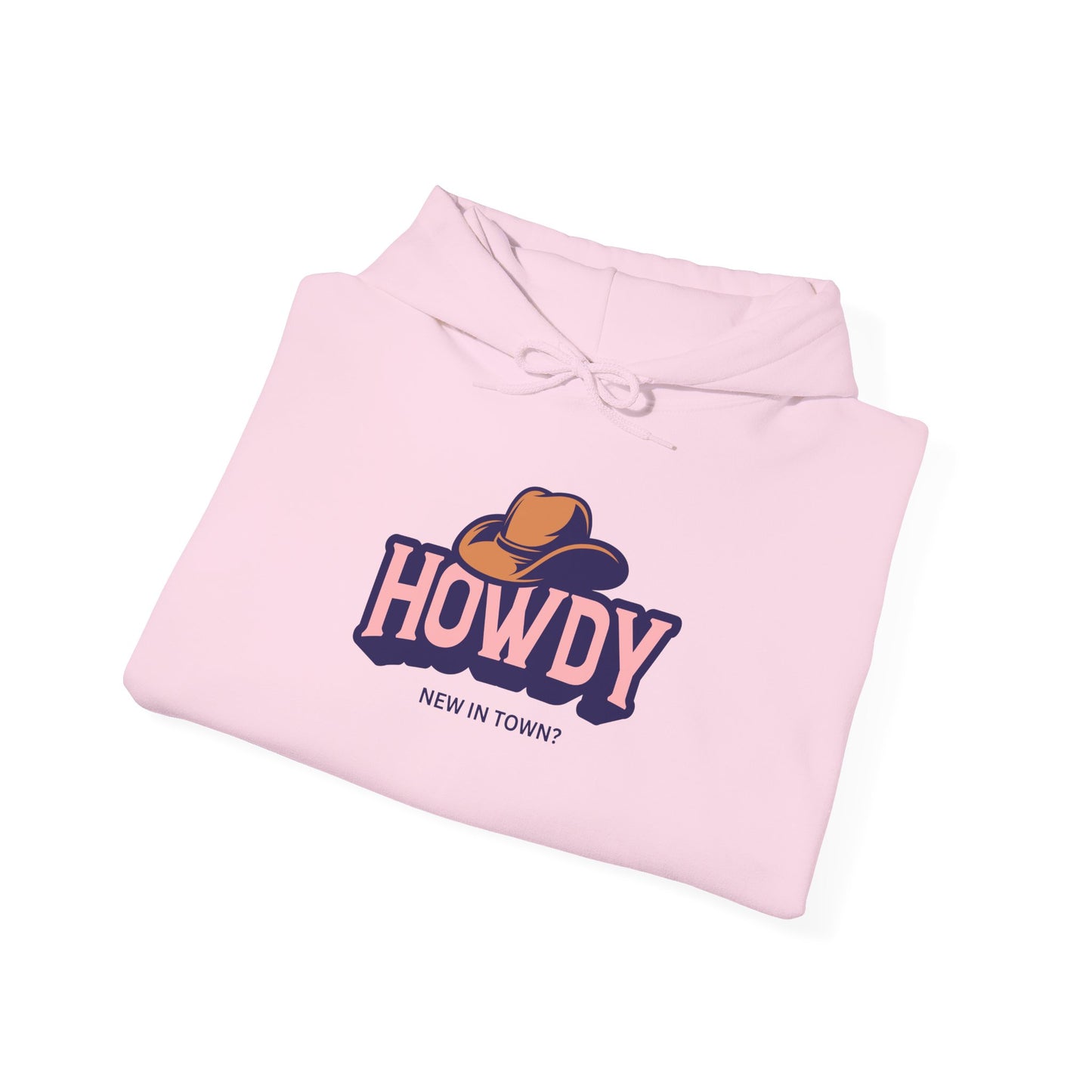 Howdy Cowboy graphic Hoodie | Western hat illustration, retro script