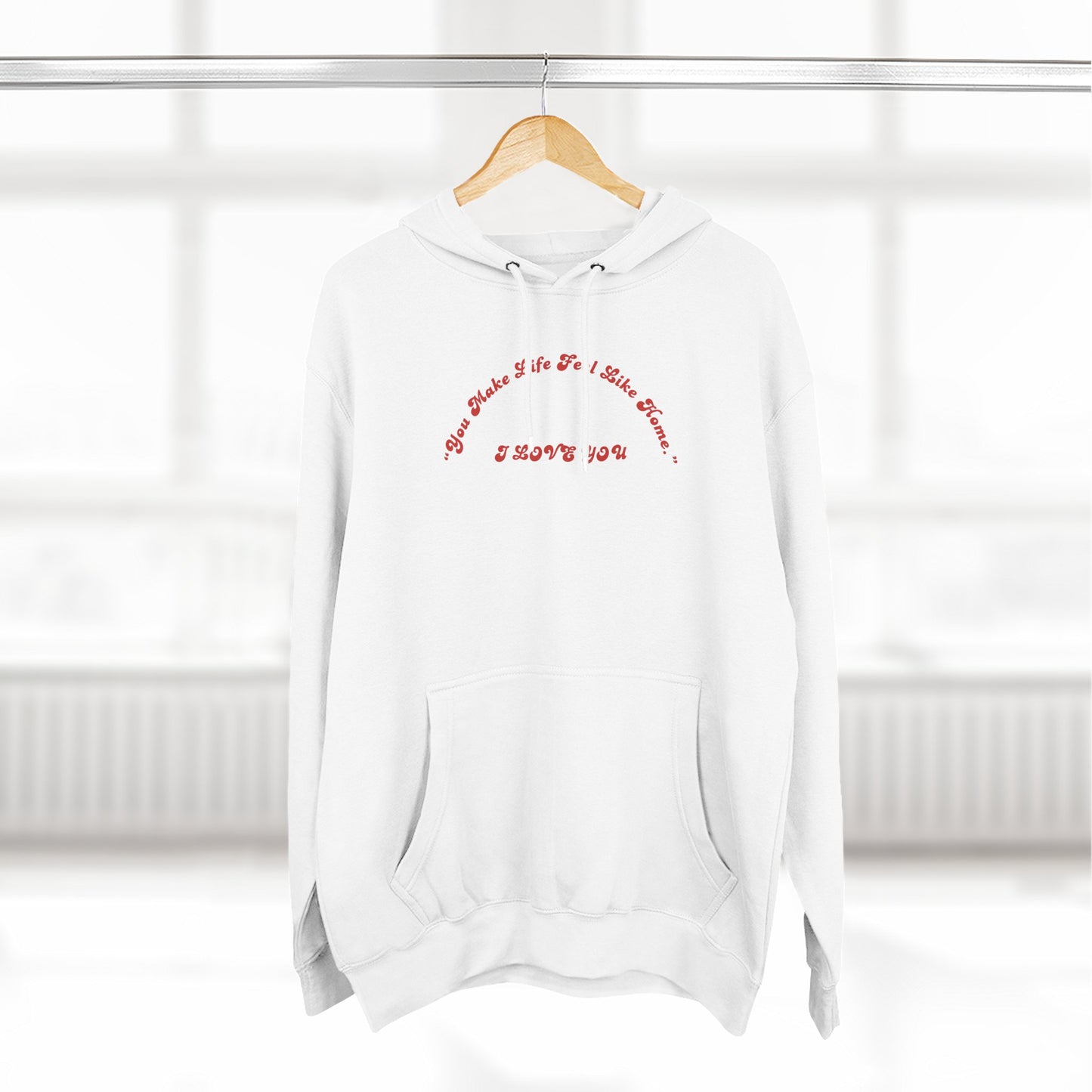 Minimalist White Hoodie with Red Script – 'I Hope You' Comfort Pullover