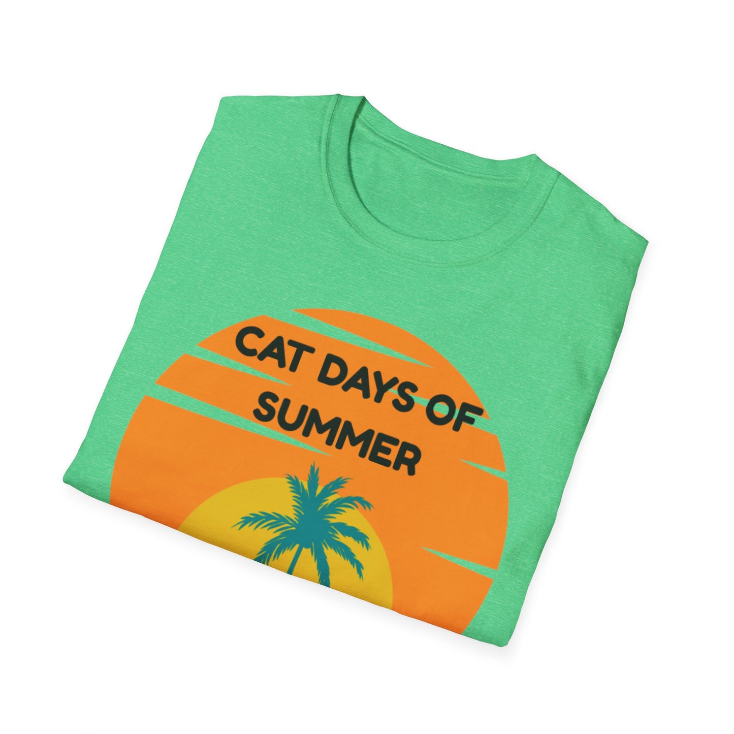 Cat Days of Summer Unisex Softstyle T-Shirt, Cute Cat Shirt, Summer Tee, Vacation Top, Animal Lover Gift, Fun Relaxed Fit
