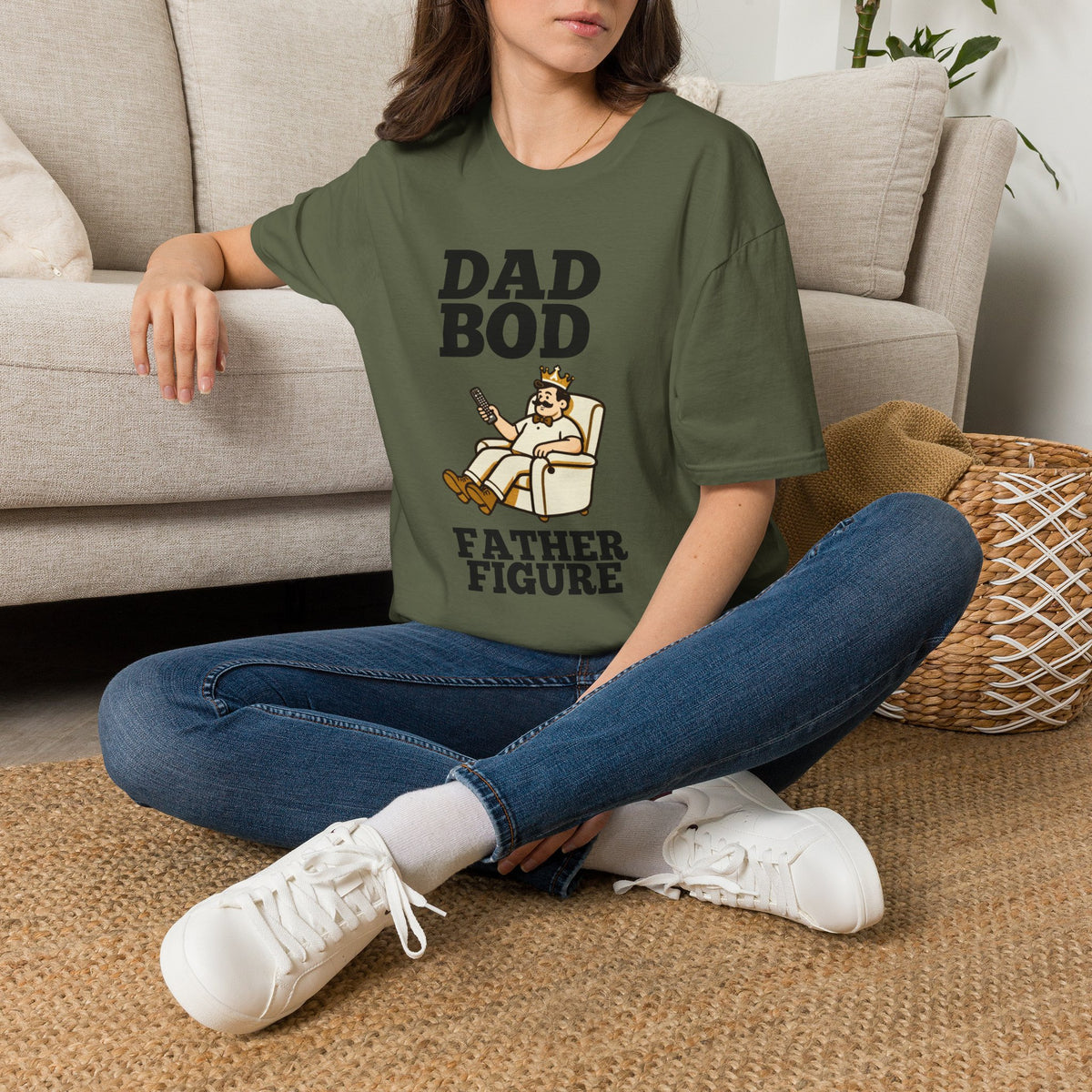 Dad Bod King illustration T-Shirt | Father Figure typography tee