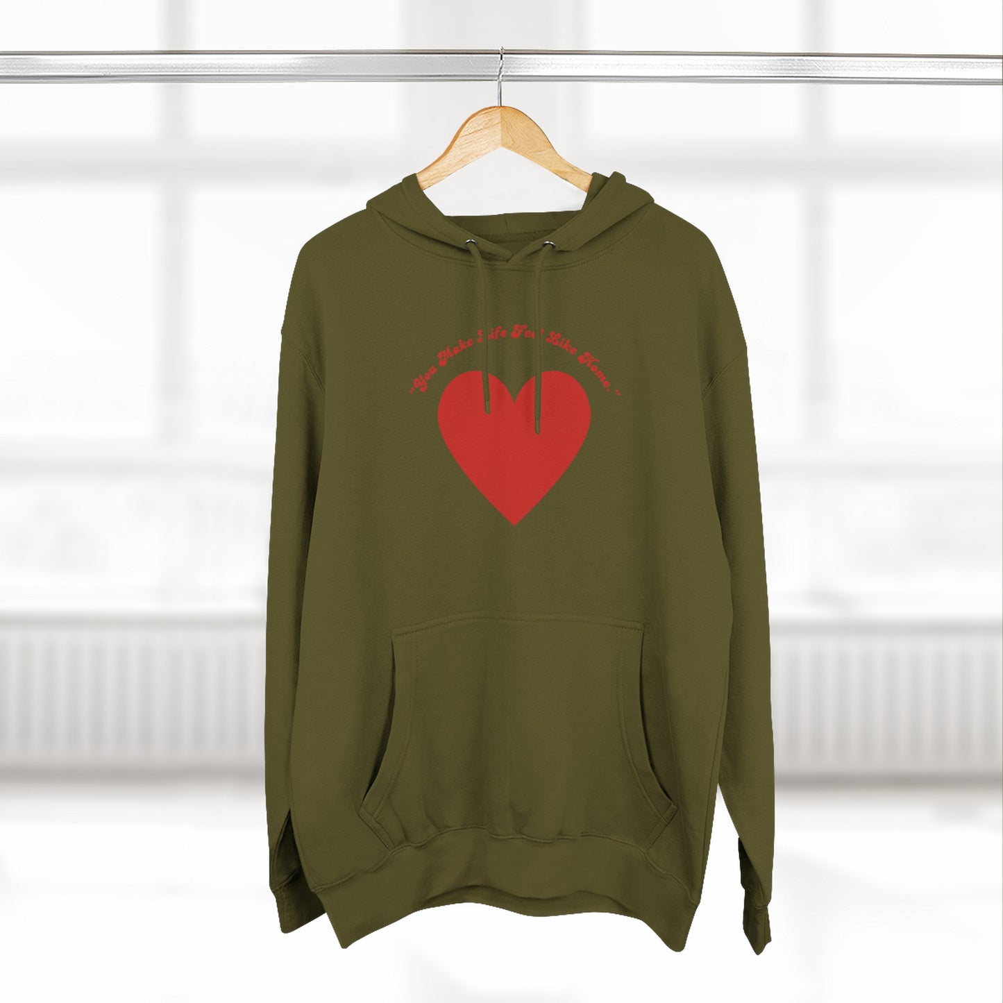 Red Heart Illustration Hoodie | Simple Minimal Love Graphic