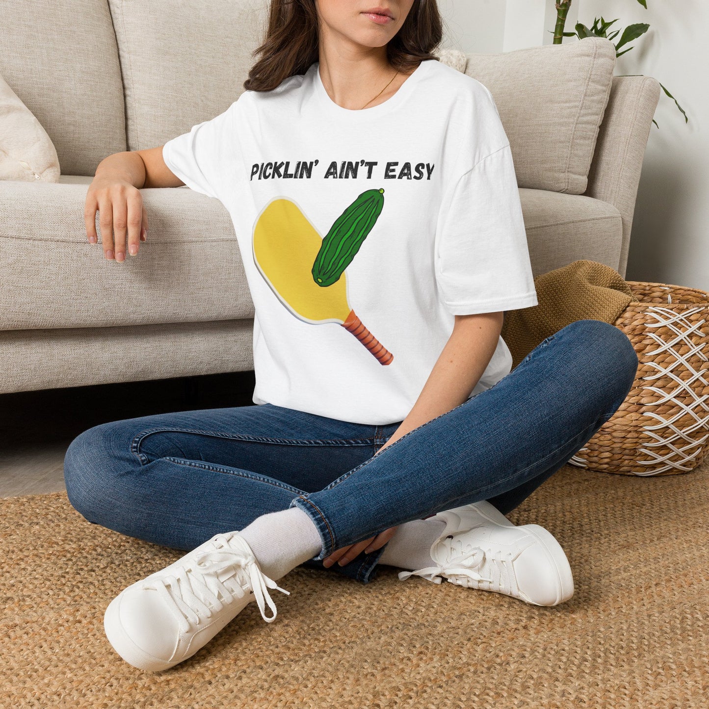Picklin' Ain't Easy Pickleball Paddle T-Shirt | Funny Pickleball Shirt