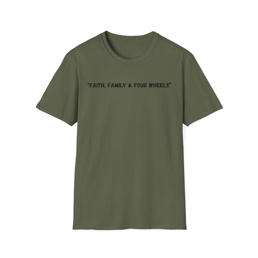 Faith Family & Four Wheels" T-Shirt | Auto Faith Tee