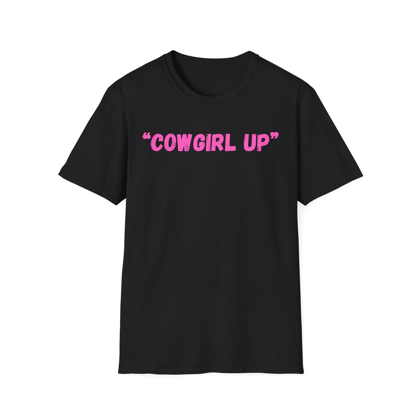 Cow girl up text T Shirt | Pink Western Typography Tee