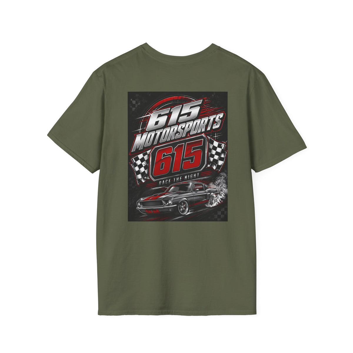 615 Motorsports T-Shirt | Racing Logo Tee, Small Chest Print