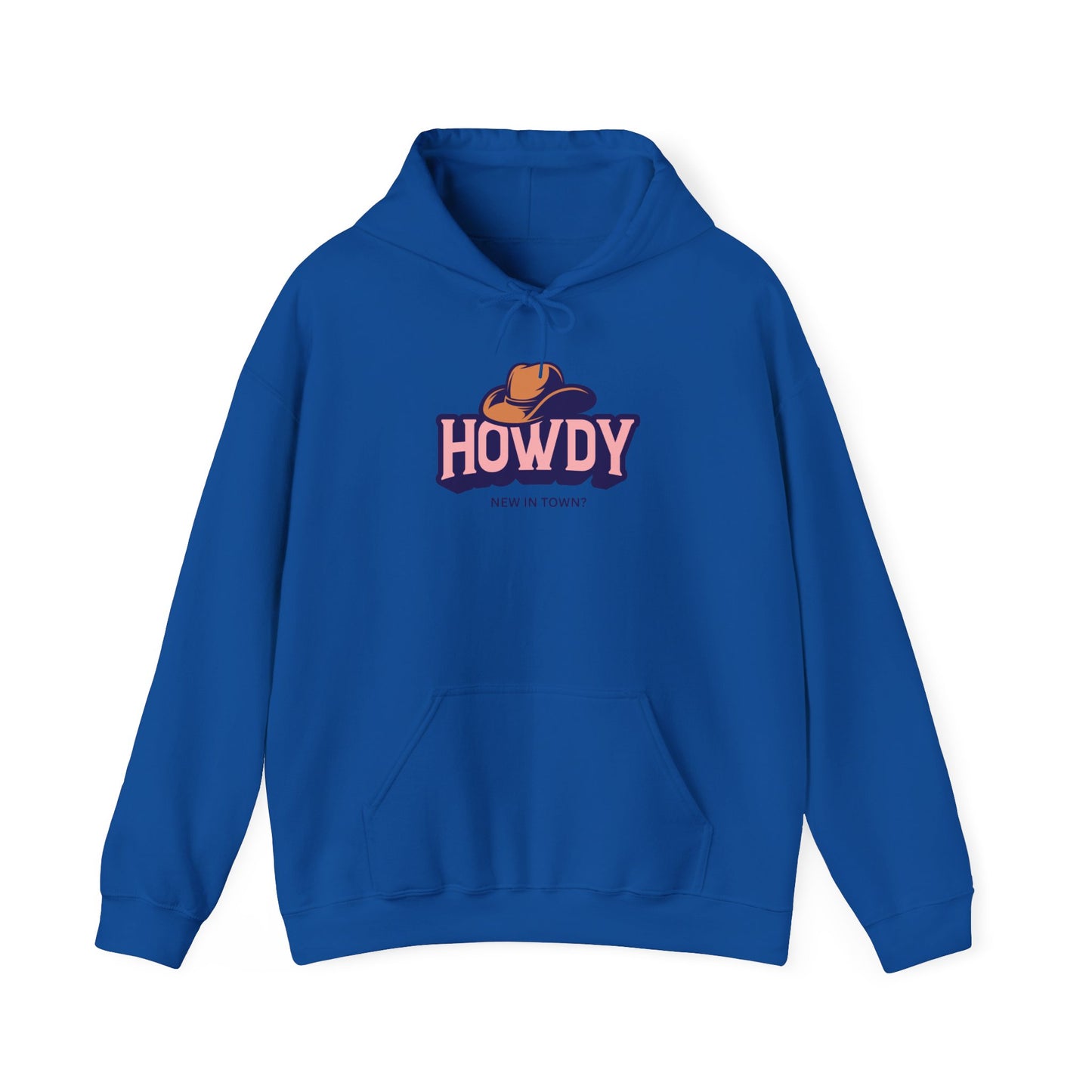 Howdy Cowboy graphic Hoodie | Western hat illustration, retro script
