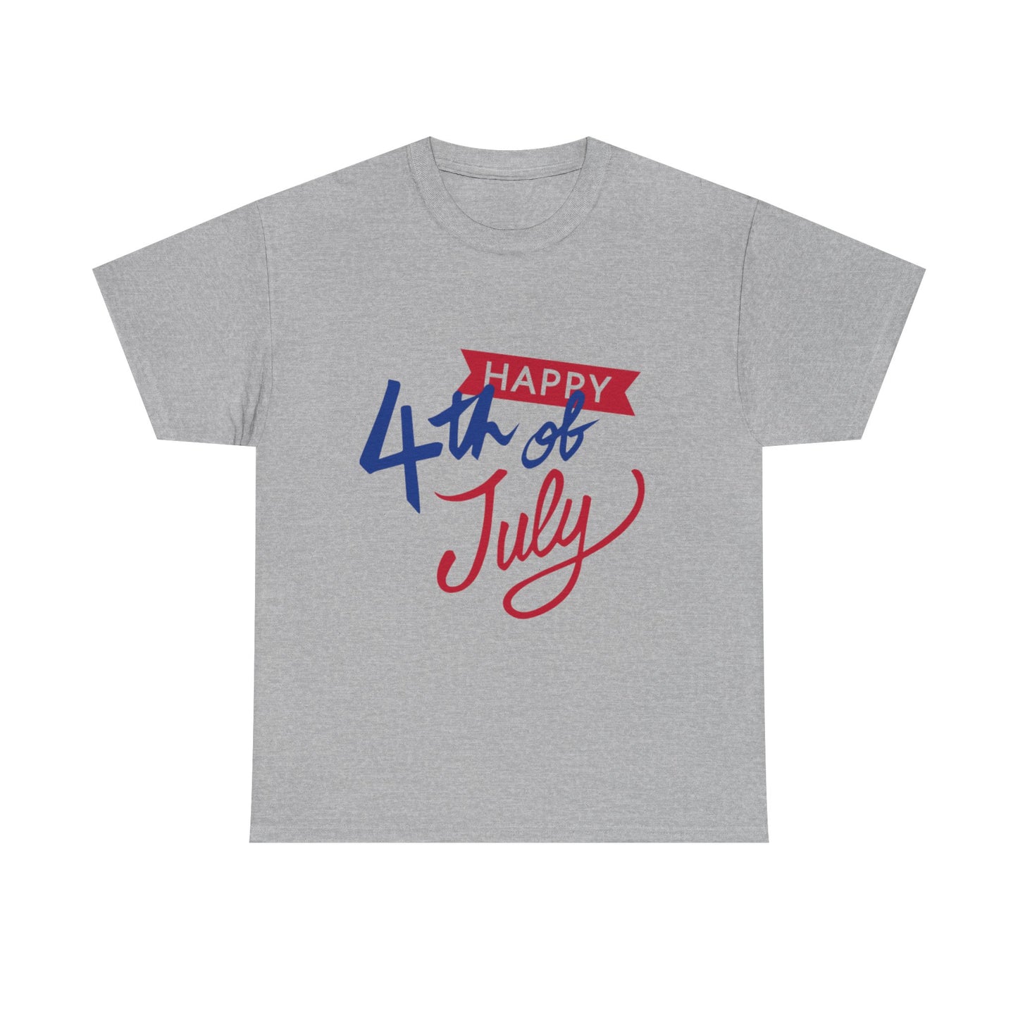 Happy 4th of July Unisex Heavy Cotton Tee, Patriotic Shirt, Independence Day Wear, Summer Celebration Top, Unisex Tee for BBQs