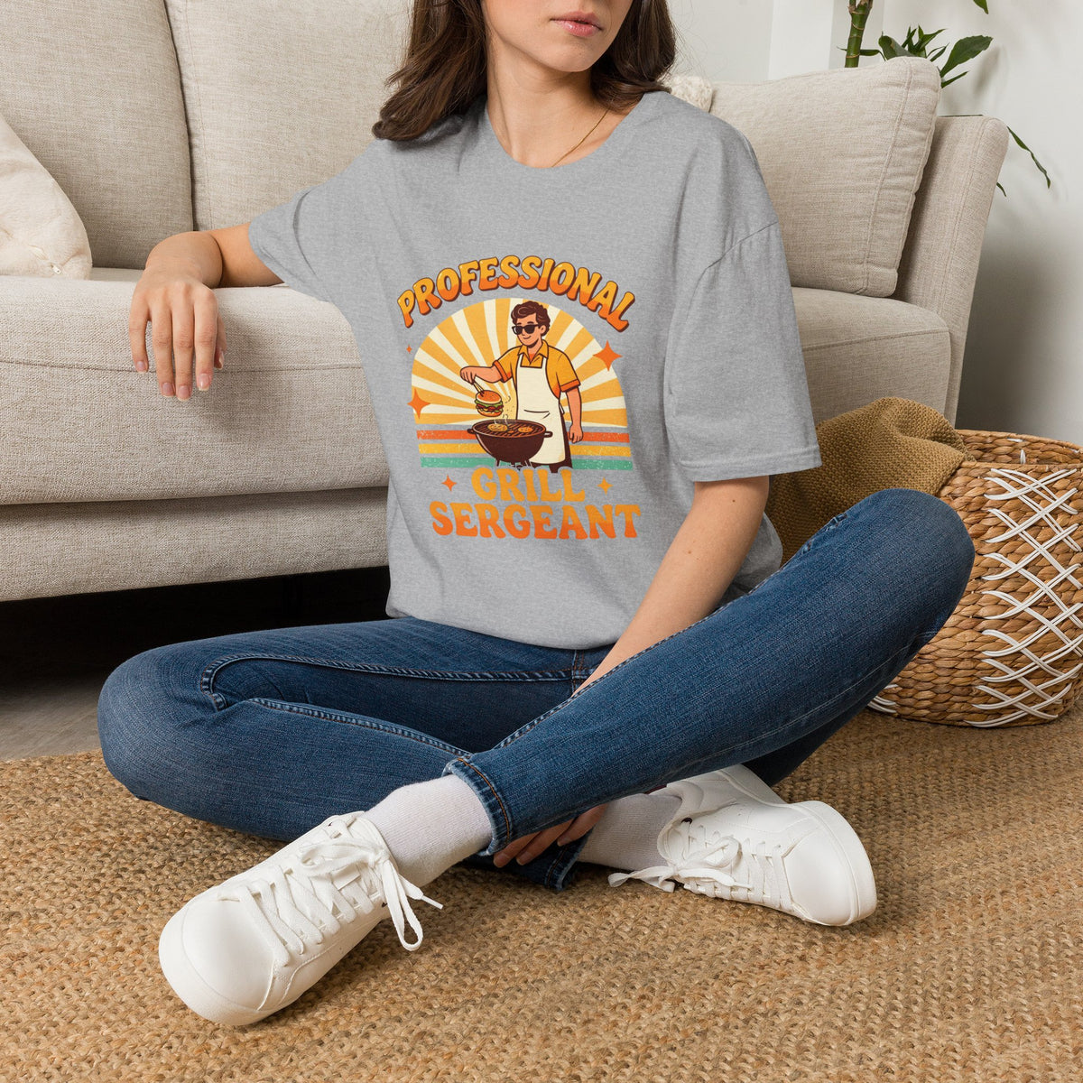 Professional Grill Sergeant T-Shirt | BBQ Chef Illustration
