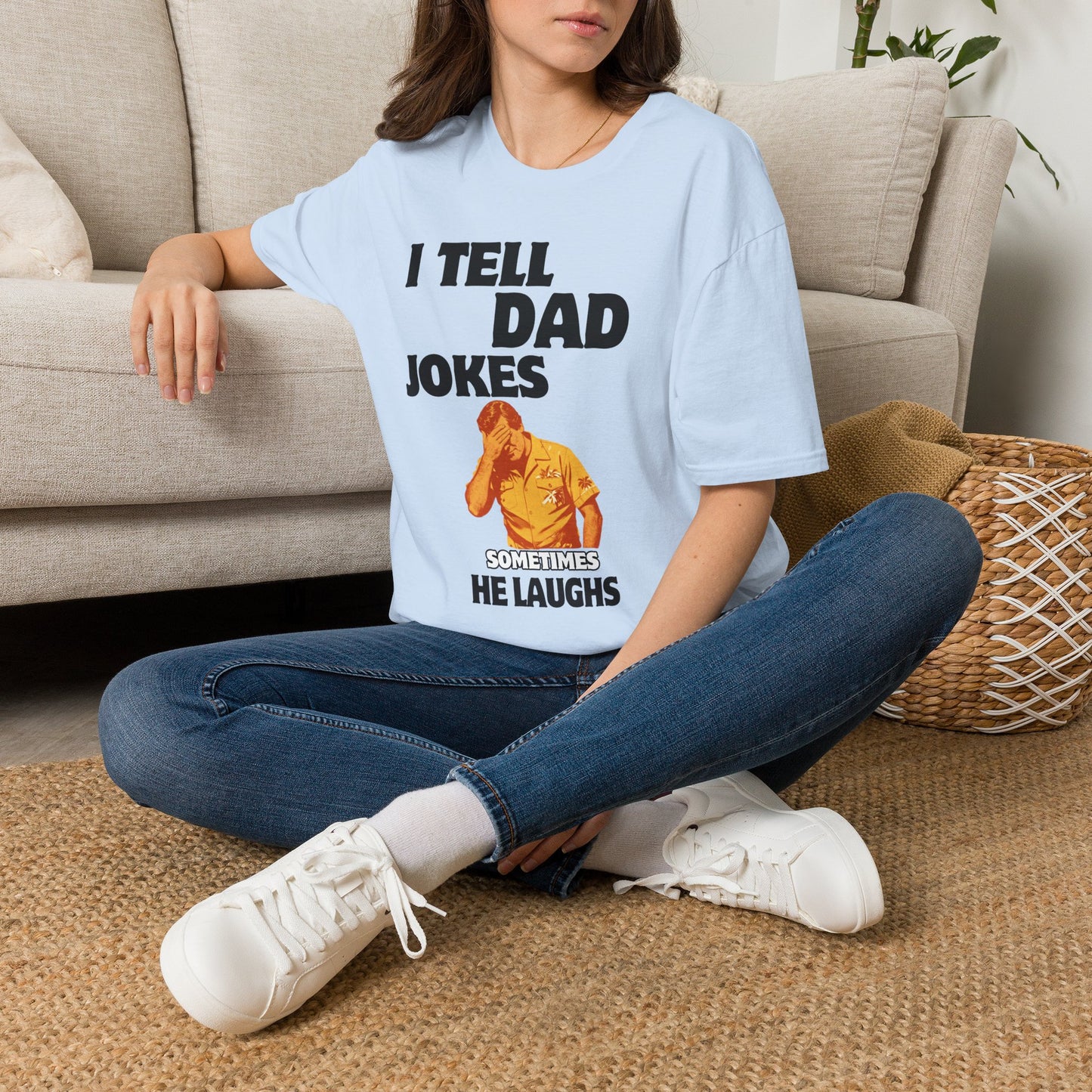 I Tell Dad Jokes shirt | Funny Dad Joke Tee with Facepalm Illustration
