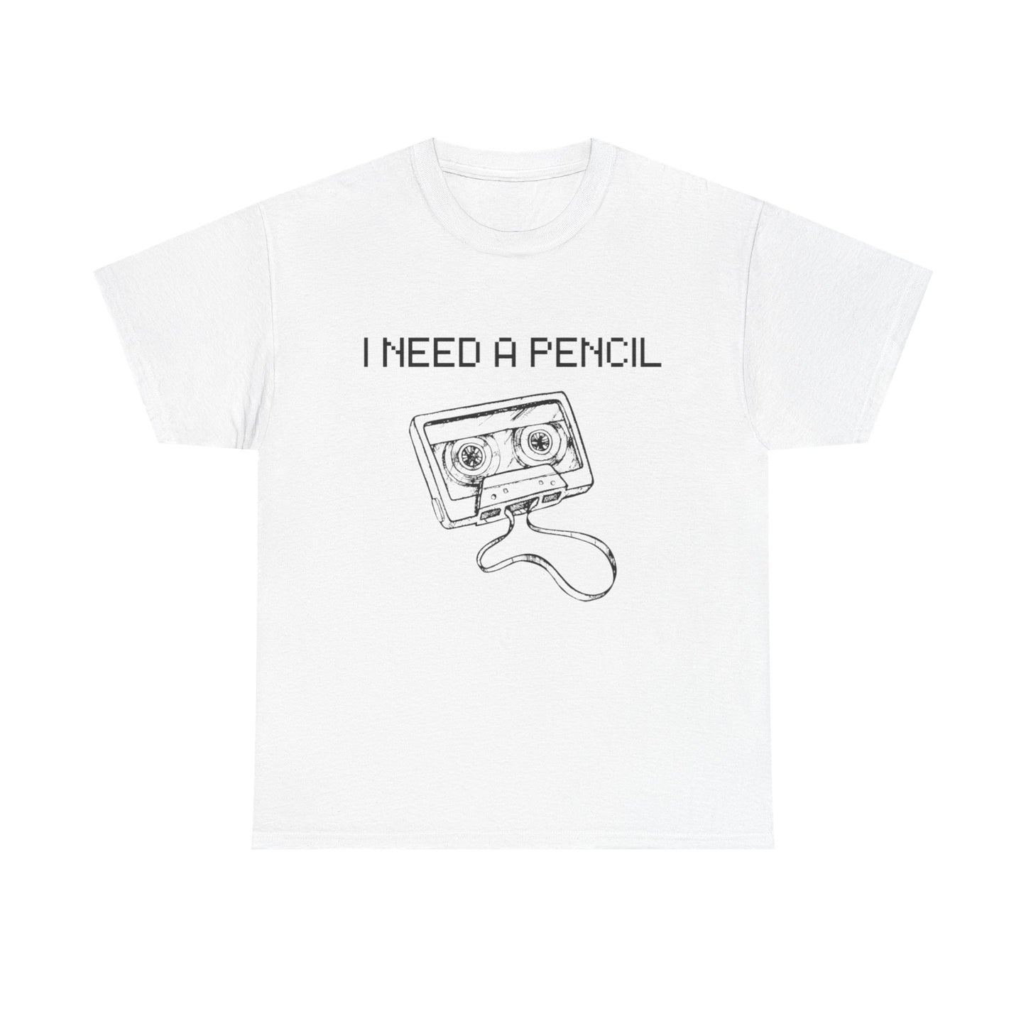 Vintage Vibe Unisex Heavy Cotton Tee, I Need A Pencil Graphic, Music Lovers Gift, 90s Nostalgia Shirt, Casual Daily Wear