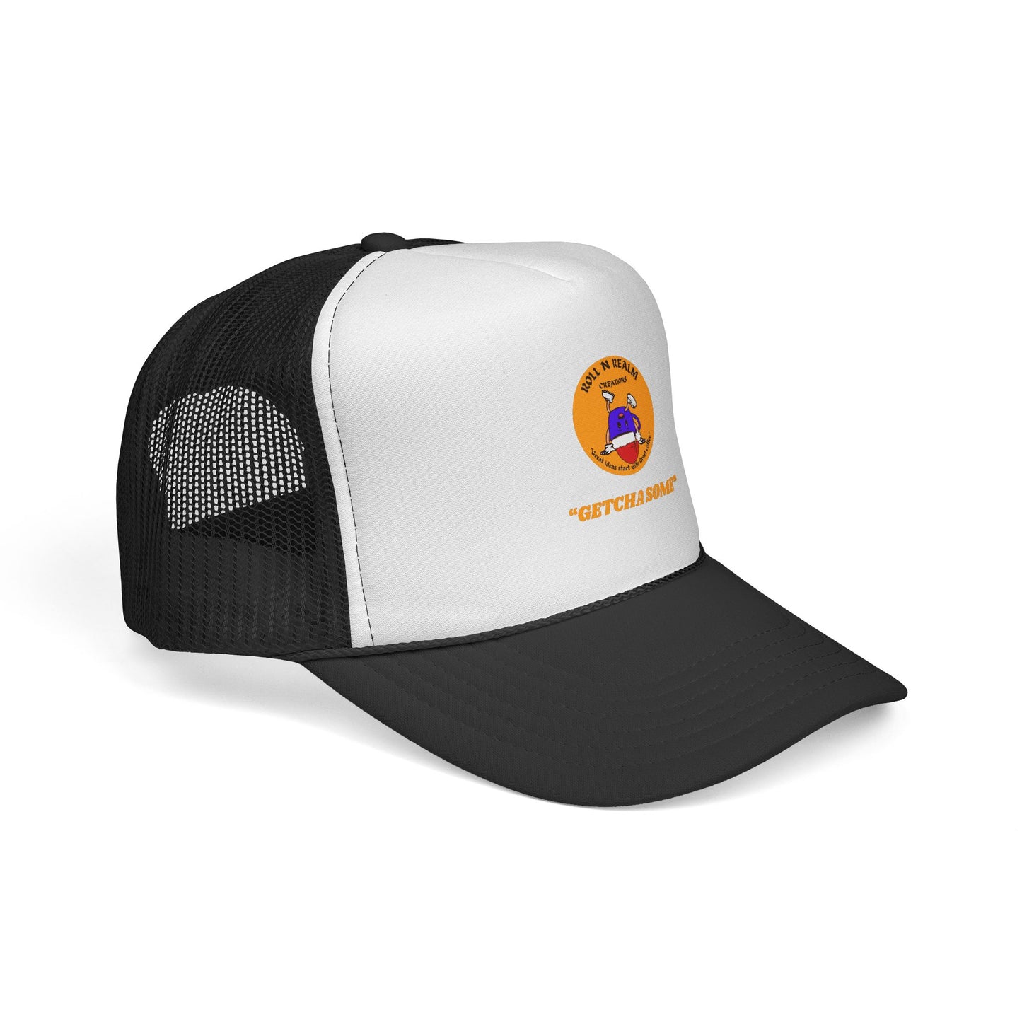 Roll R Rean's Ranch logo Trucker Cap | Red Mesh Trucker Hat