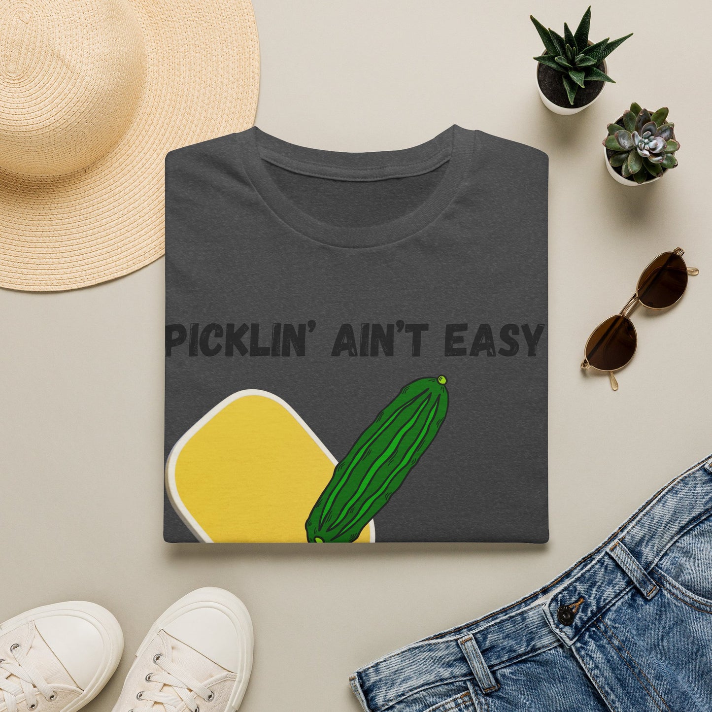 Picklin' Ain't Easy Pickleball Paddle T-Shirt | Funny Pickleball Shirt