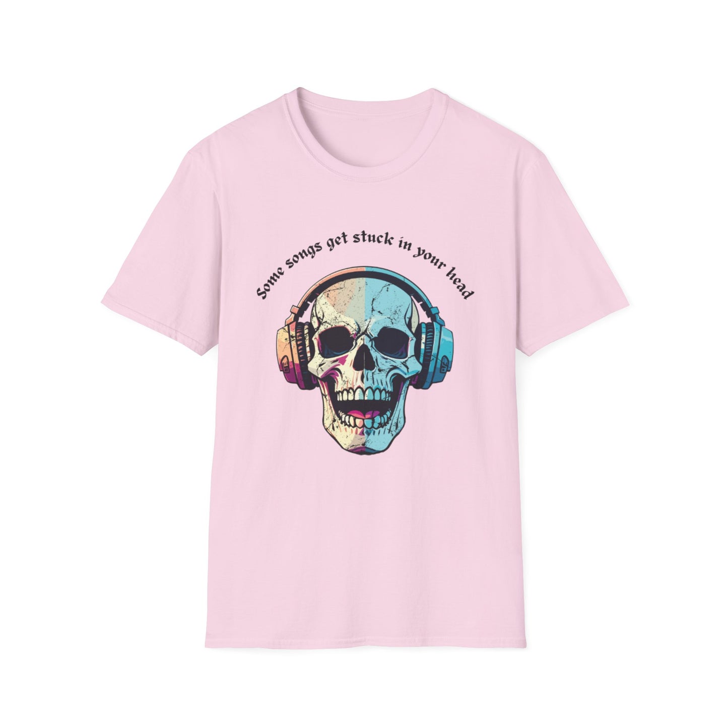 Skull Music T-Shirt - Cool Graphic Tee for Music Lovers, Perfect Gift for Halloween, Birthday, Concerts, Casual Wear, Soft And Comfy