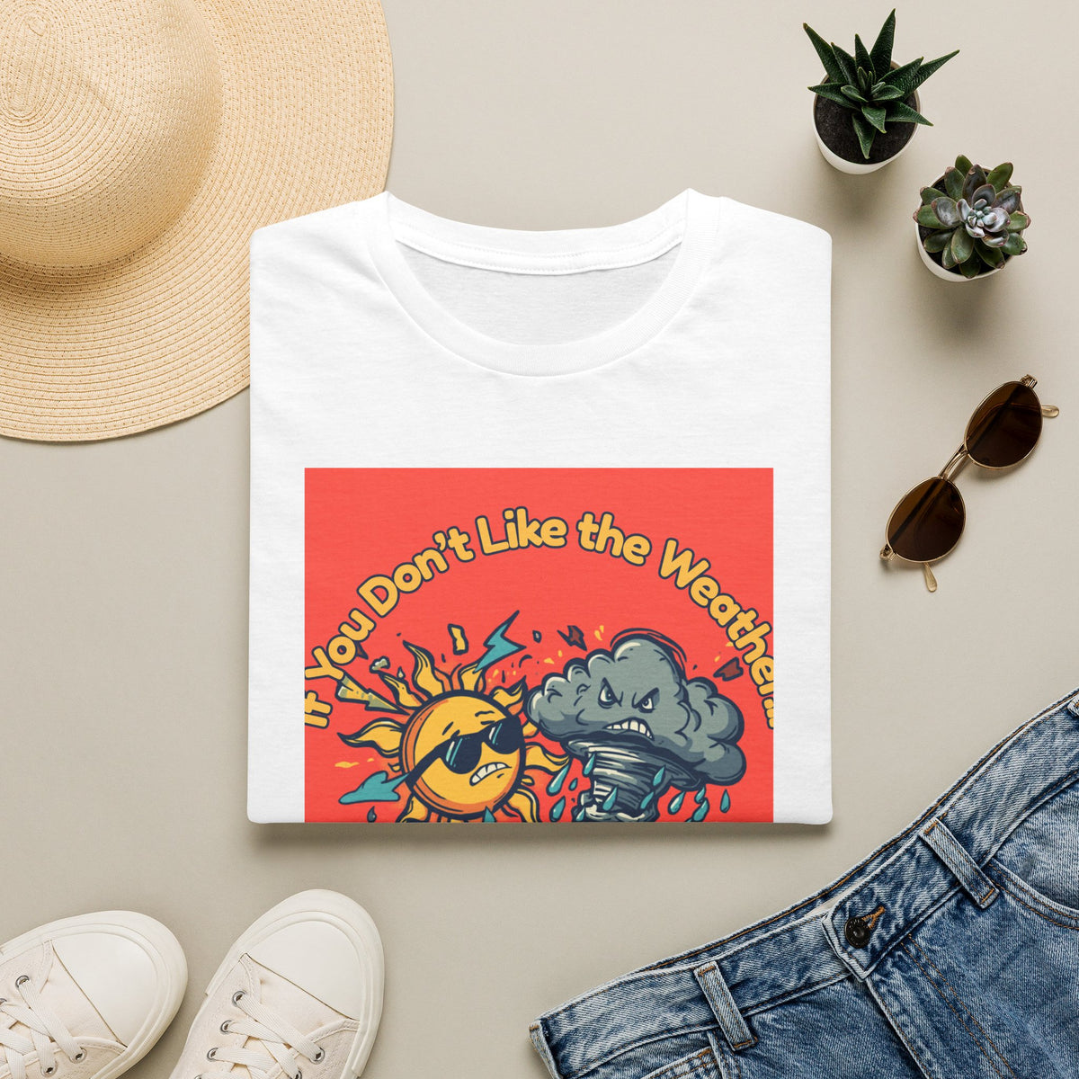 If You Don't Like the Weather T-Shirt, Sun and Storm Cartoon Tee | Weather Humor