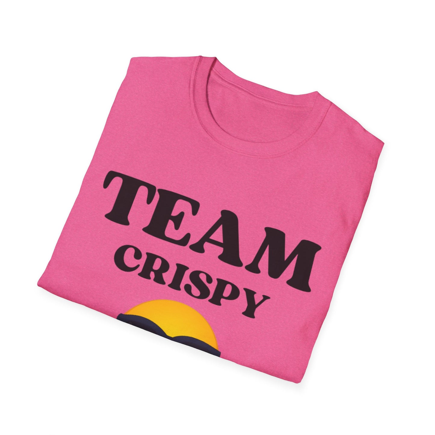 Retro Team Crispy T-Shirt, Fun Unisex Tee for Friends, Casual Summer Shirt, Gift for Team Spirit, Emoji Graphics