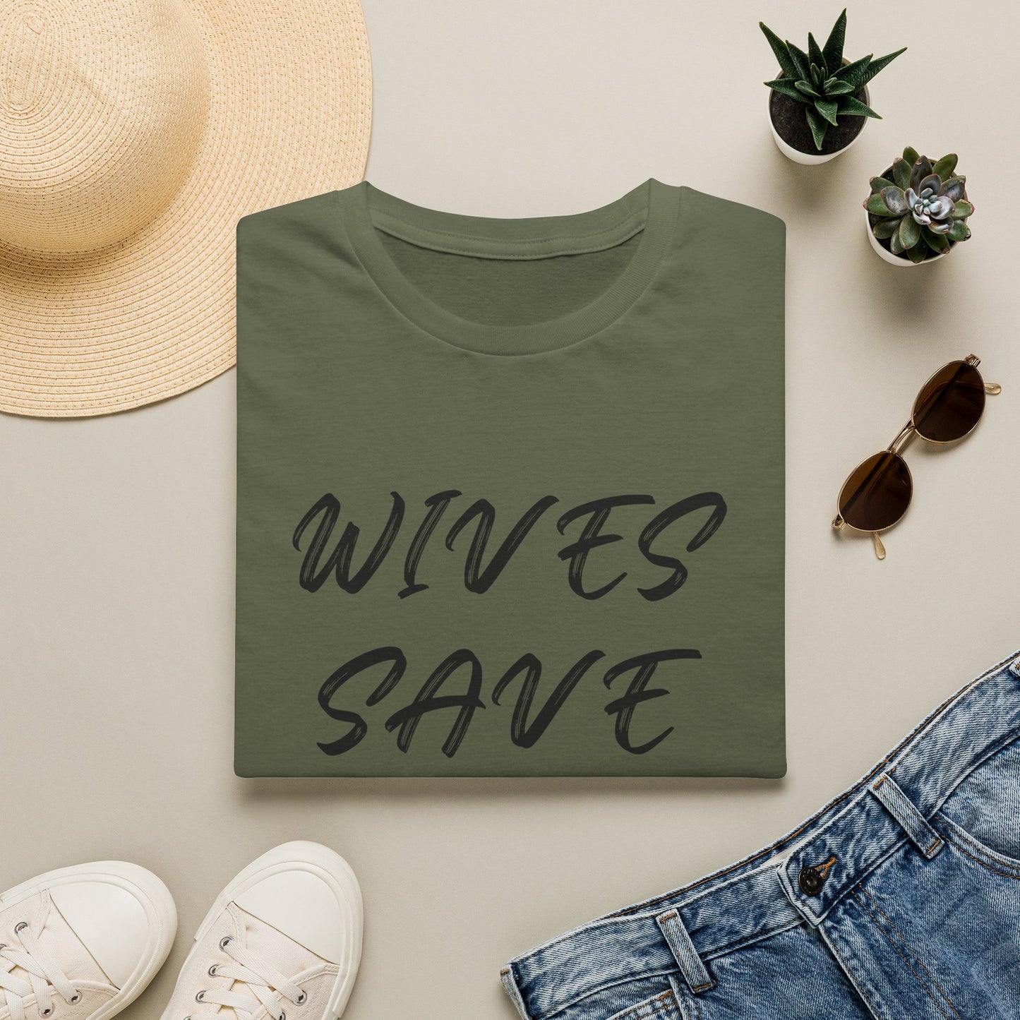 Wives Save Lives T-Shirt | Script Typography, Awareness Tee