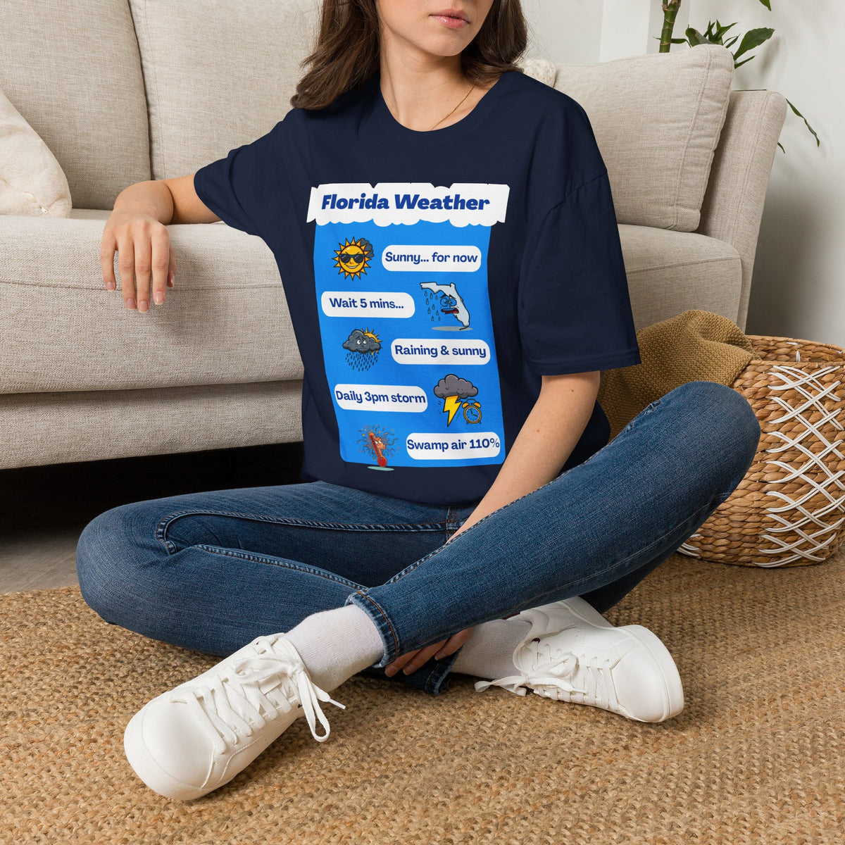 Florida Weather T-Shirt | Sunny... for now text graphic