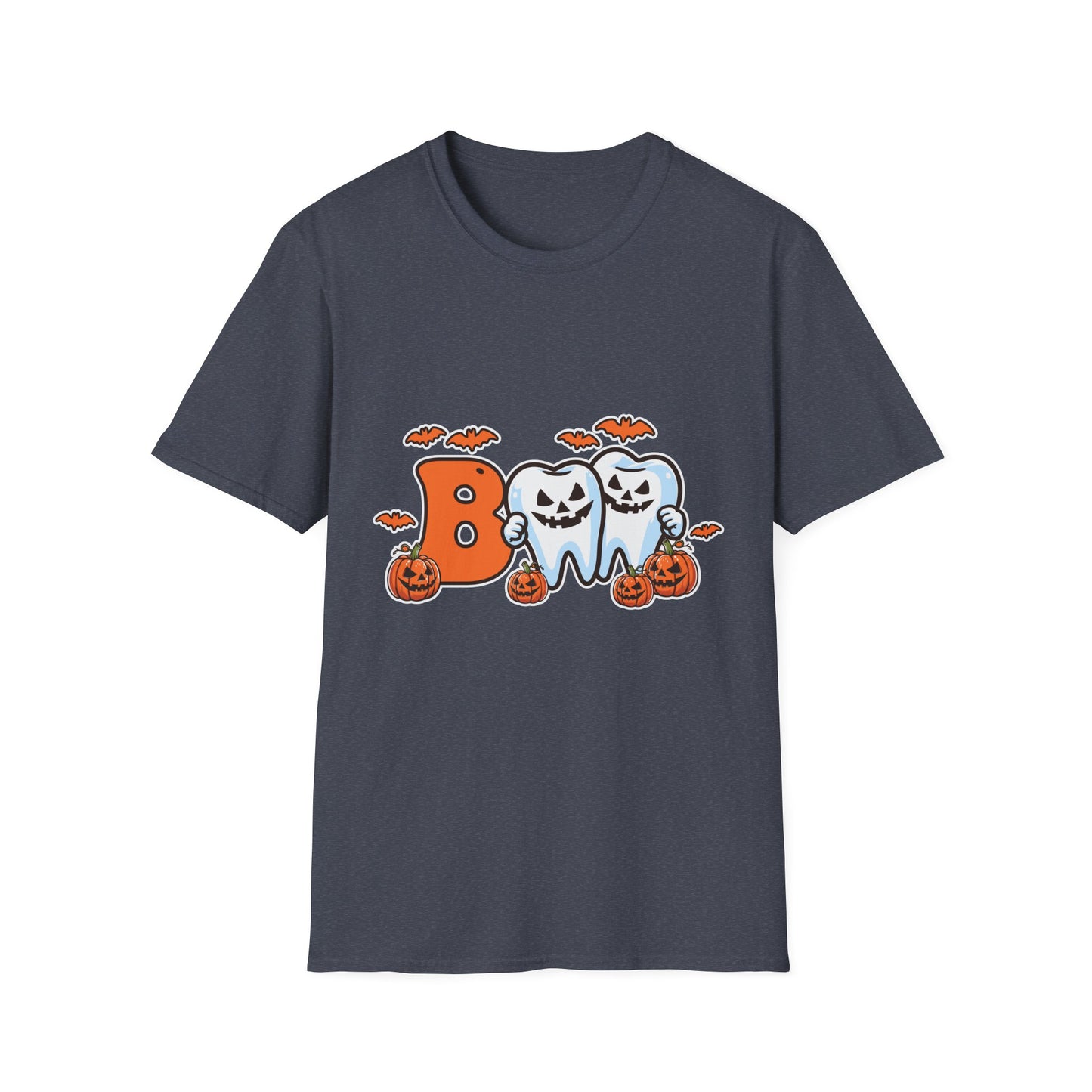 Halloween Themed Unisex Softstyle T-Shirt, Boo Shirt, Spooky Tee, Trick or Treat Shirt, Casual Halloween Wear, Fall Fashion