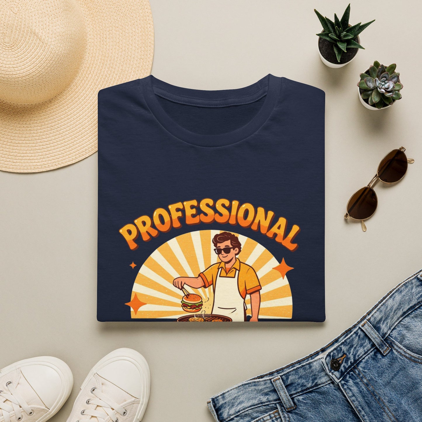 Professional Grill Sergeant T-Shirt | BBQ Chef Illustration