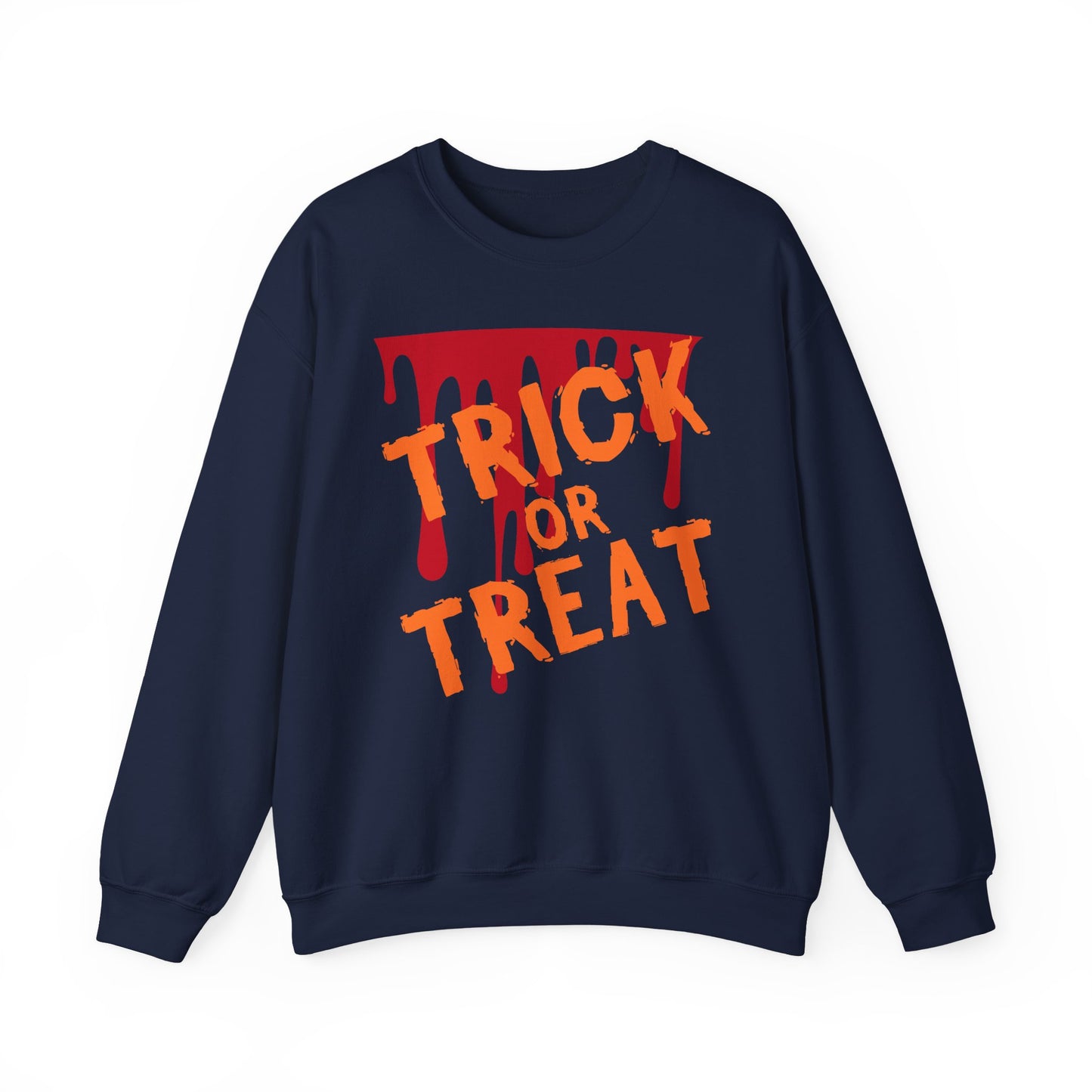 Halloween-Inspired Crewneck Sweatshirt | Cozy Unisex Sweater, Trick or Treat Design, Fall Fashion, Spooky Season Apparel