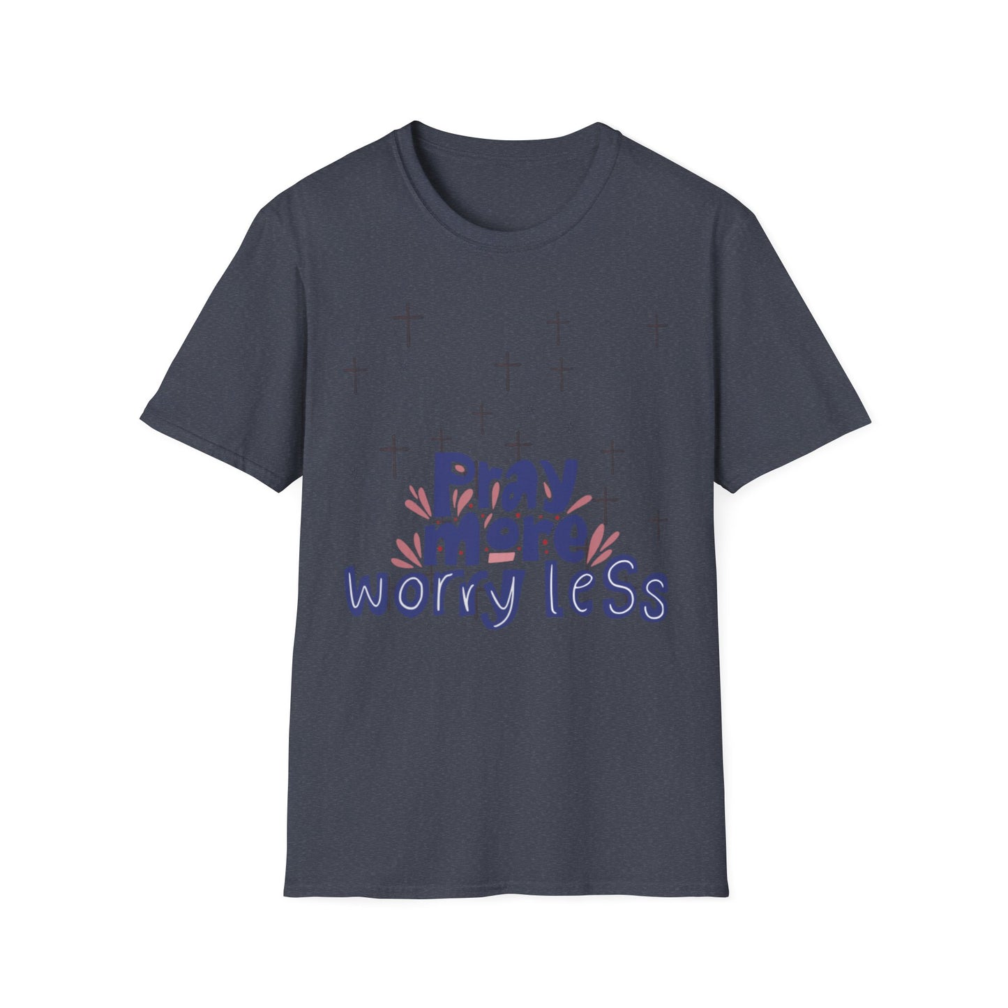 Pray More Worry Less Unisex T-Shirt, Inspirational Tee for Faith, Religious Gift, Casual Wear, Positive Vibes Apparel