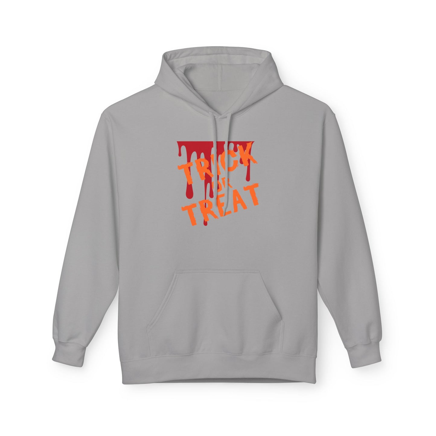 Trick or Treat Fleece Hoodie, Halloween Hoodie, Unisex Pullover, Cozy Fall Layer, Spooky Sweatshirt, Festival Apparel