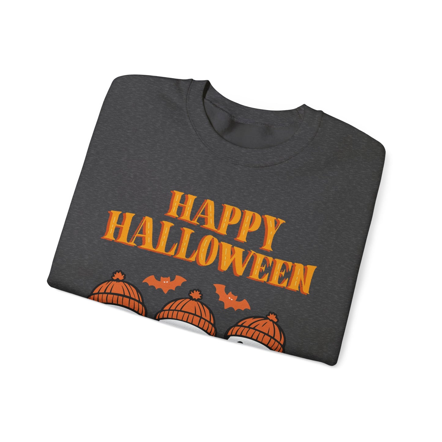 Happy Halloween Ghosts Crewneck Sweatshirt, Cozy Fall Apparel, Unisex Halloween Sweatshirt, Spooky Season Gift, Cute Pumpkin Design