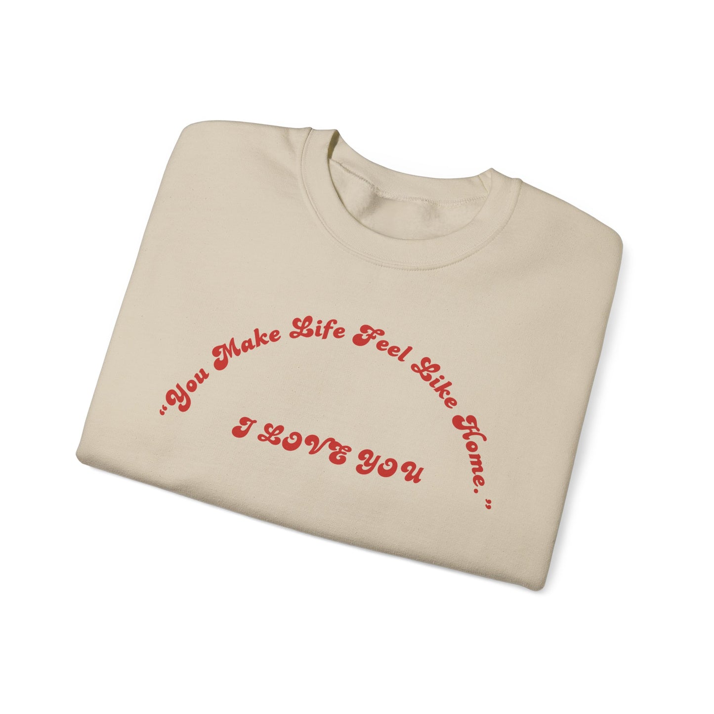 I Love You Crewneck Sweatshirt — Retro Red Script Valentine Sweatshirt
