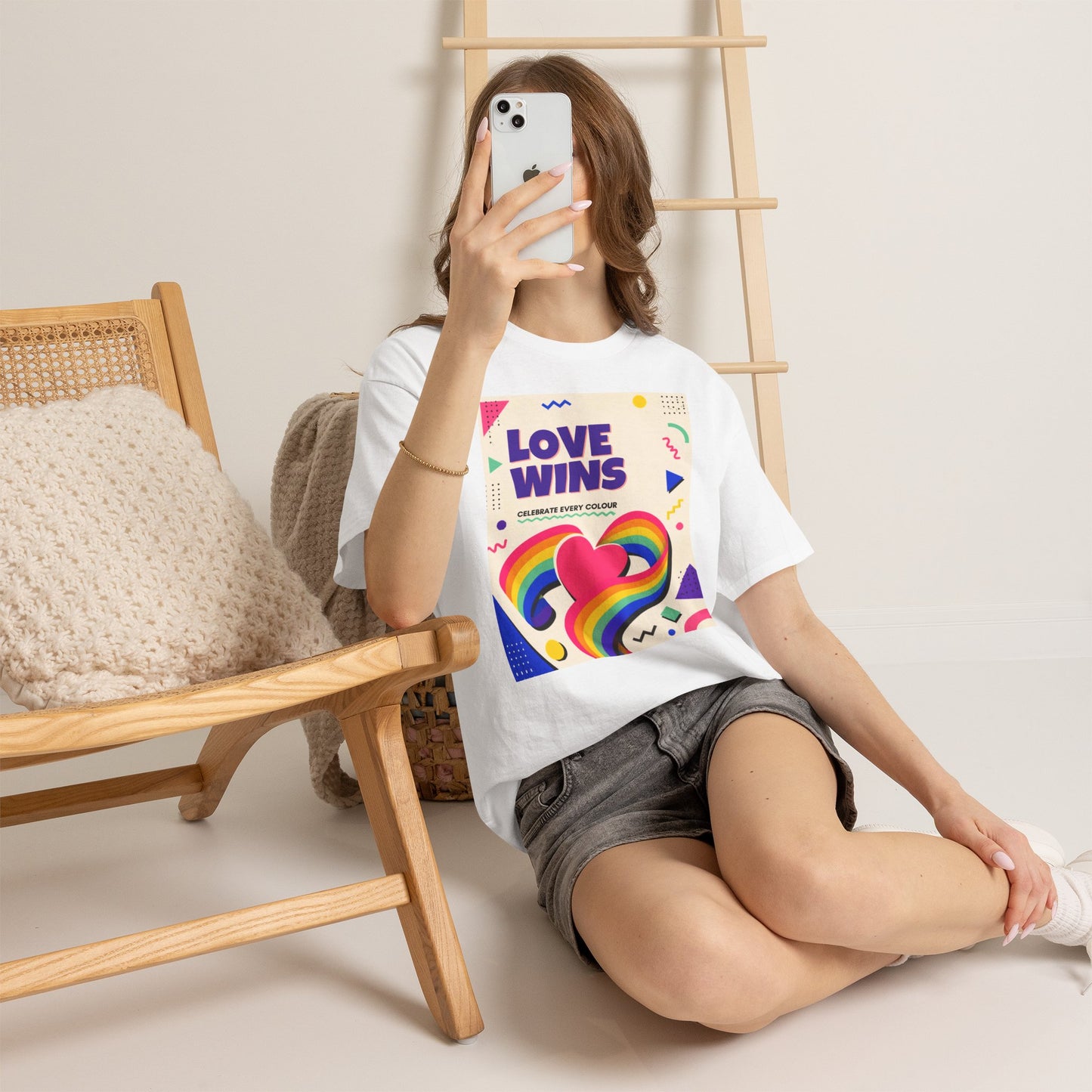 Love Wins rainbow heart T-Shirt | Pride graphic tee, colorful celebration design