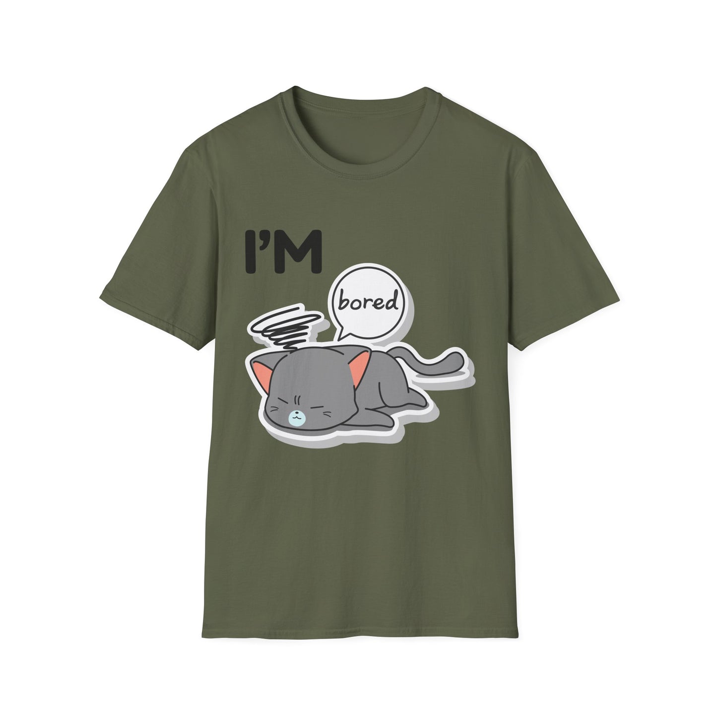 I'm Bored Sleeping Cat T-Shirt | Cute Kawaii Cat Illustration