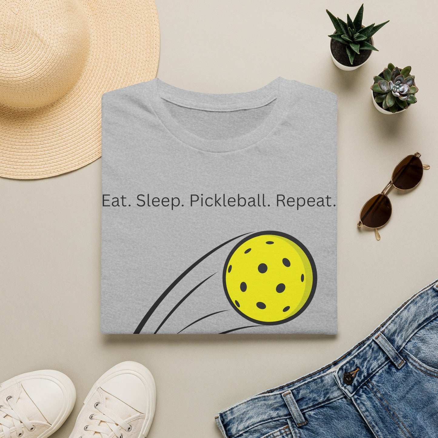 Eat. Sleep. Pickleball. Repeat. T-Shirt | Pickleball Ball Graphic Tee