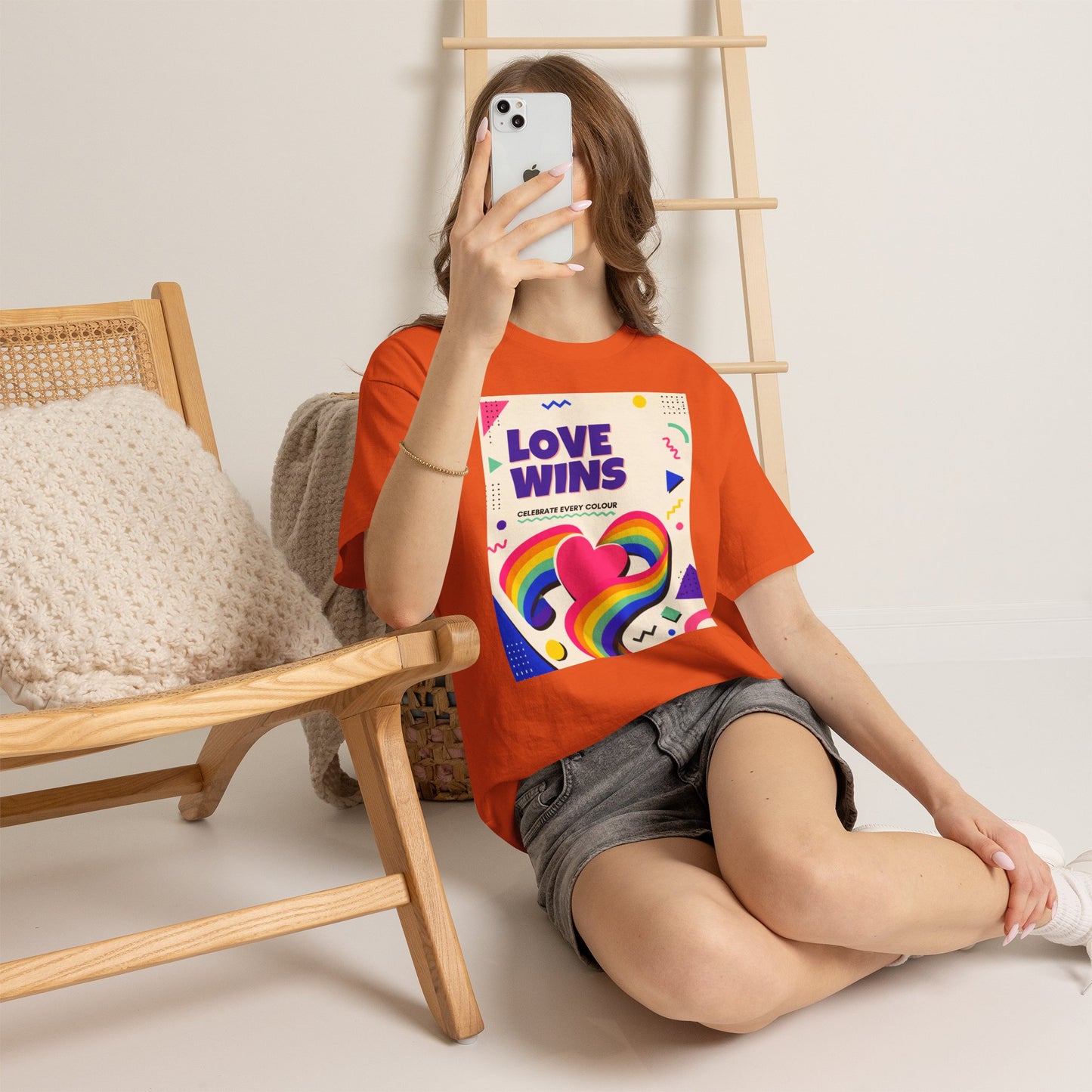 Love Wins rainbow heart T-Shirt | Pride graphic tee, colorful celebration design