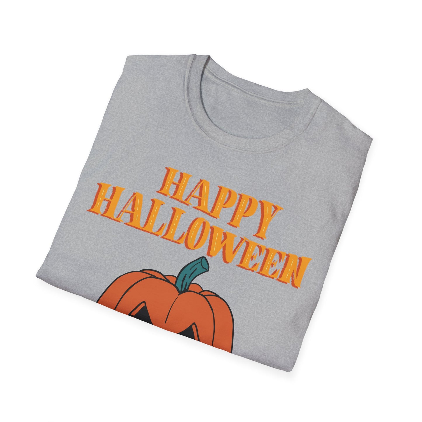 Happy Halloween Pumpkin Unisex T-Shirt, Halloween Apparel, Fall Outfit, Pumpkin Shirt, Spooky Season Tee, Gift for Halloween Lovers