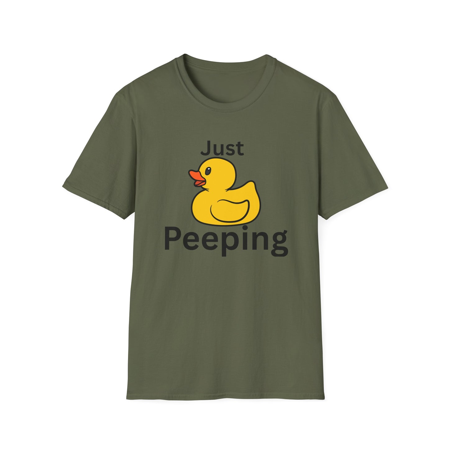 Just Peeping Duck T-Shirt, Fun Graphic Tee, Gift for Duck Lovers, Casual Apparel, Cute Gift for Birthdays