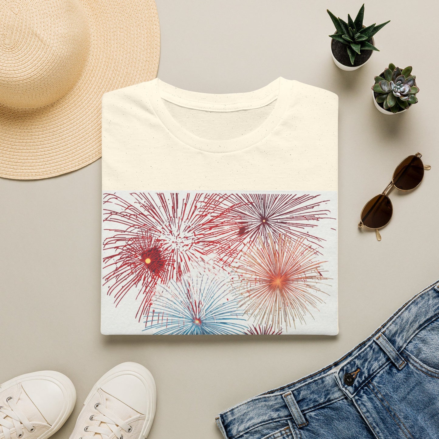 Fireworks Burst T-Shirt | Patriotic Sparkler Celebration Tee