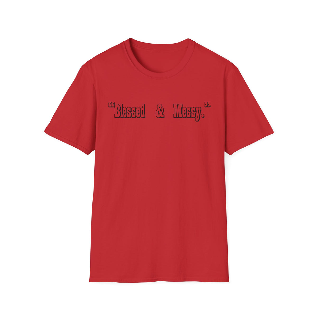Blessed & Messy T-Shirt | Script Text Minimalist Typography