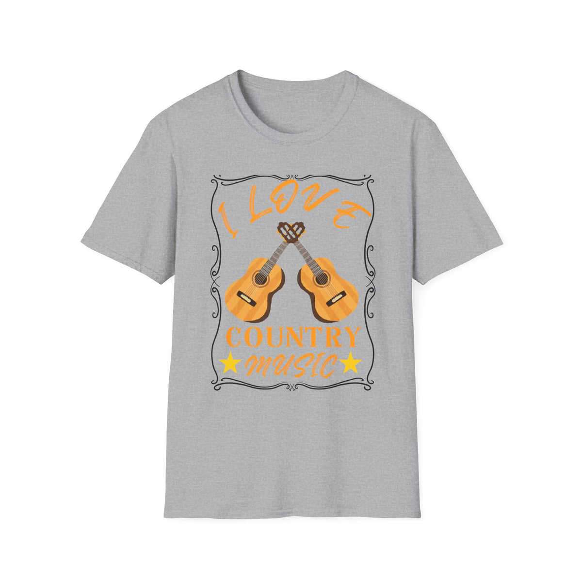 I Love Country Music T-Shirt | Acoustic Guitar Design