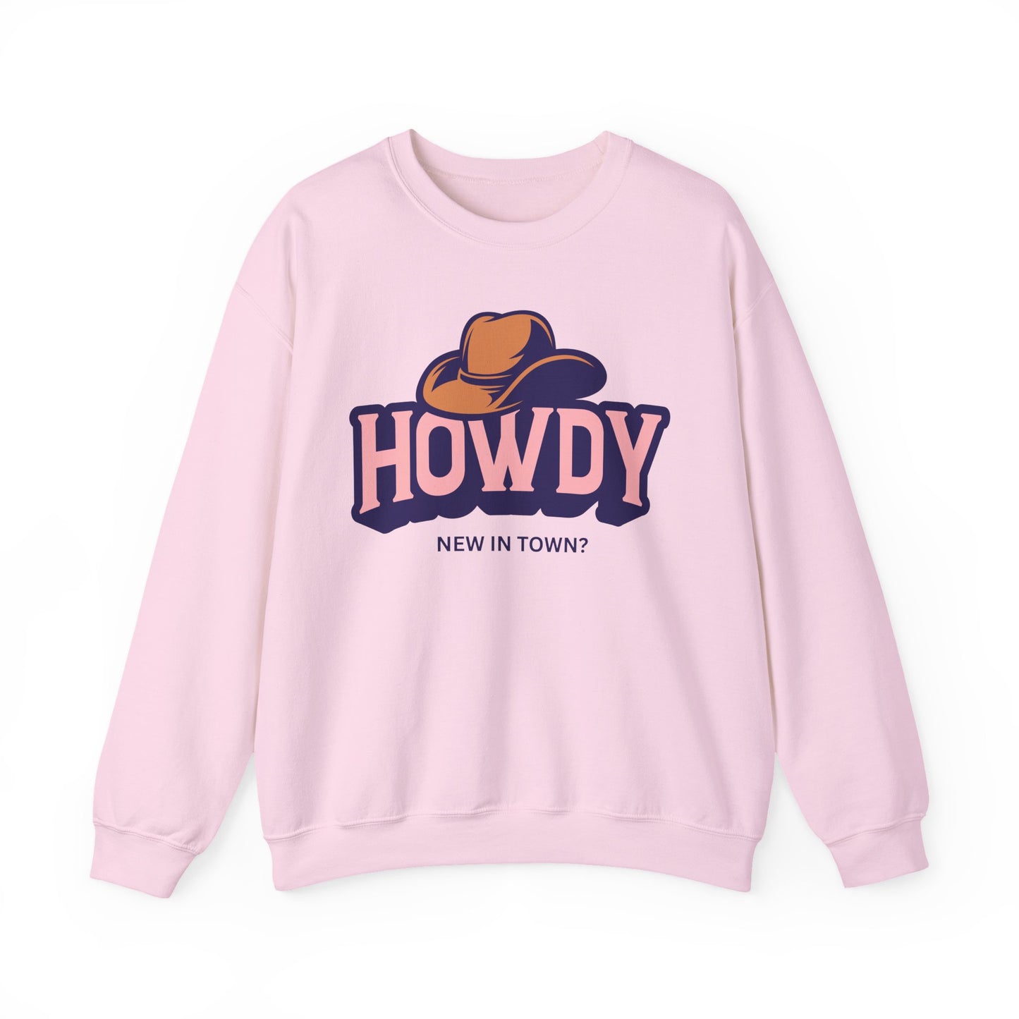 Howdy Cowboy Hat crewneck sweatshirt | Western graphic, New in Town text