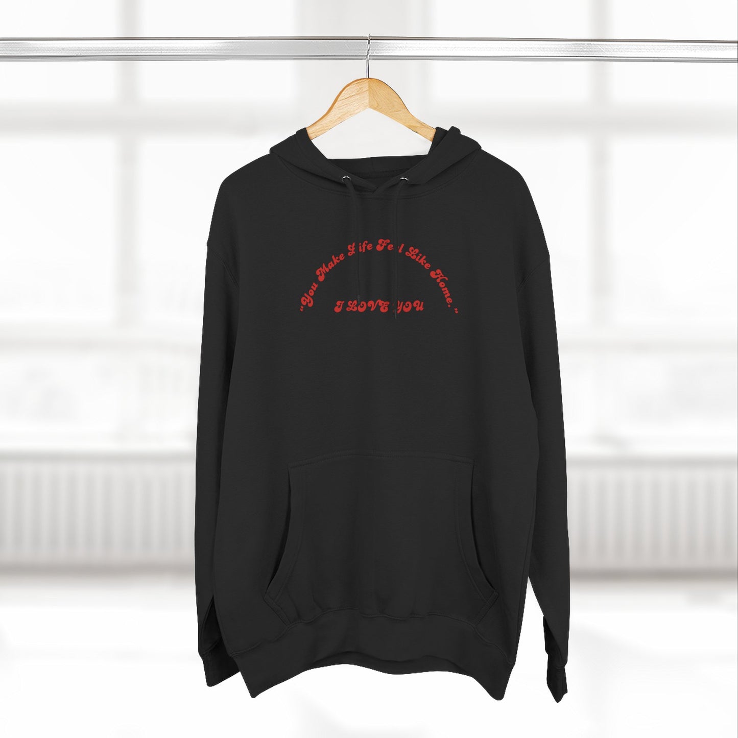 Minimalist White Hoodie with Red Script – 'I Hope You' Comfort Pullover