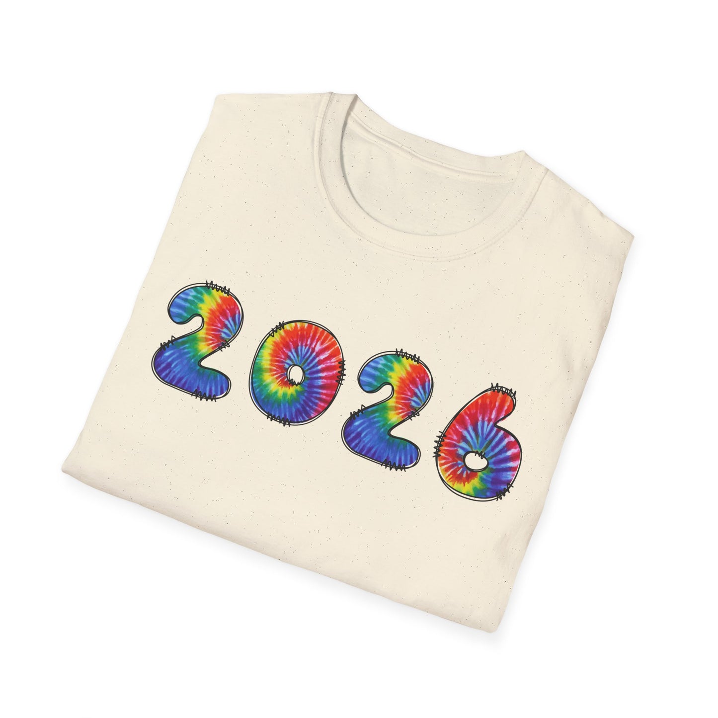 Tie Dye 2026 T-Shirt | Colorful Swirl Number Tee